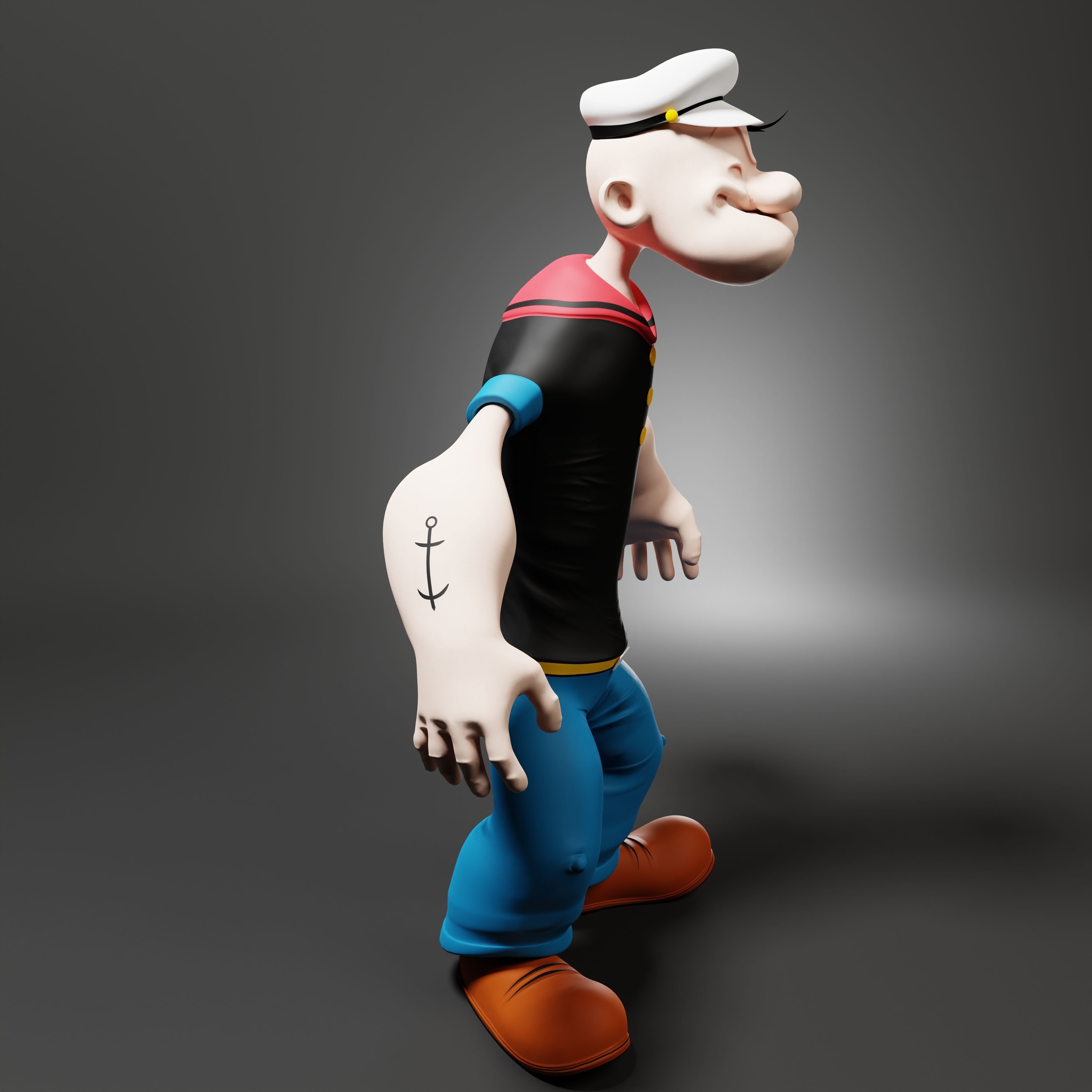 Popeye The Sailor - Rigged Low-poly 3D model_40