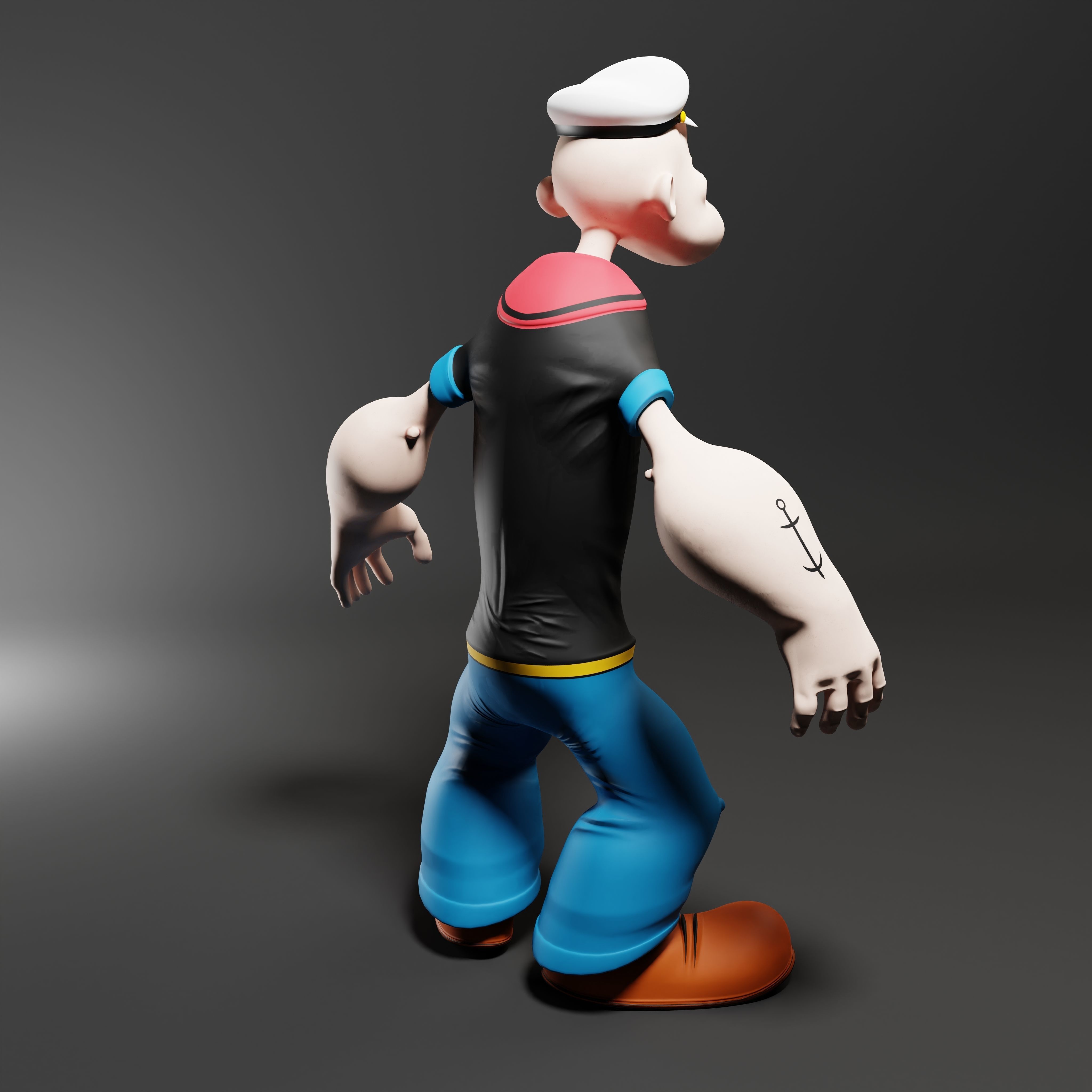 Popeye The Sailor - Rigged Low-poly 3D model_33