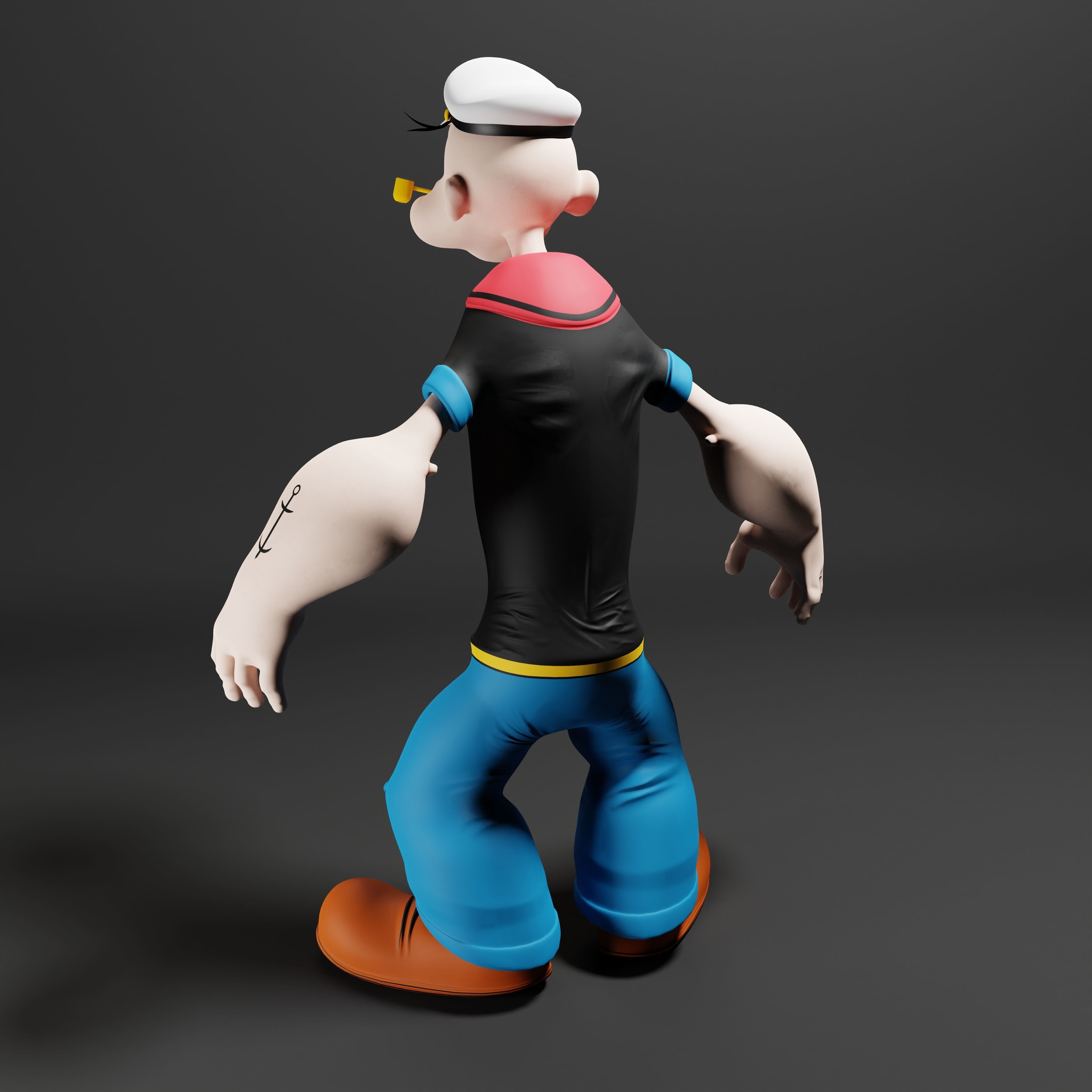 Popeye The Sailor - Rigged Low-poly 3D model_27