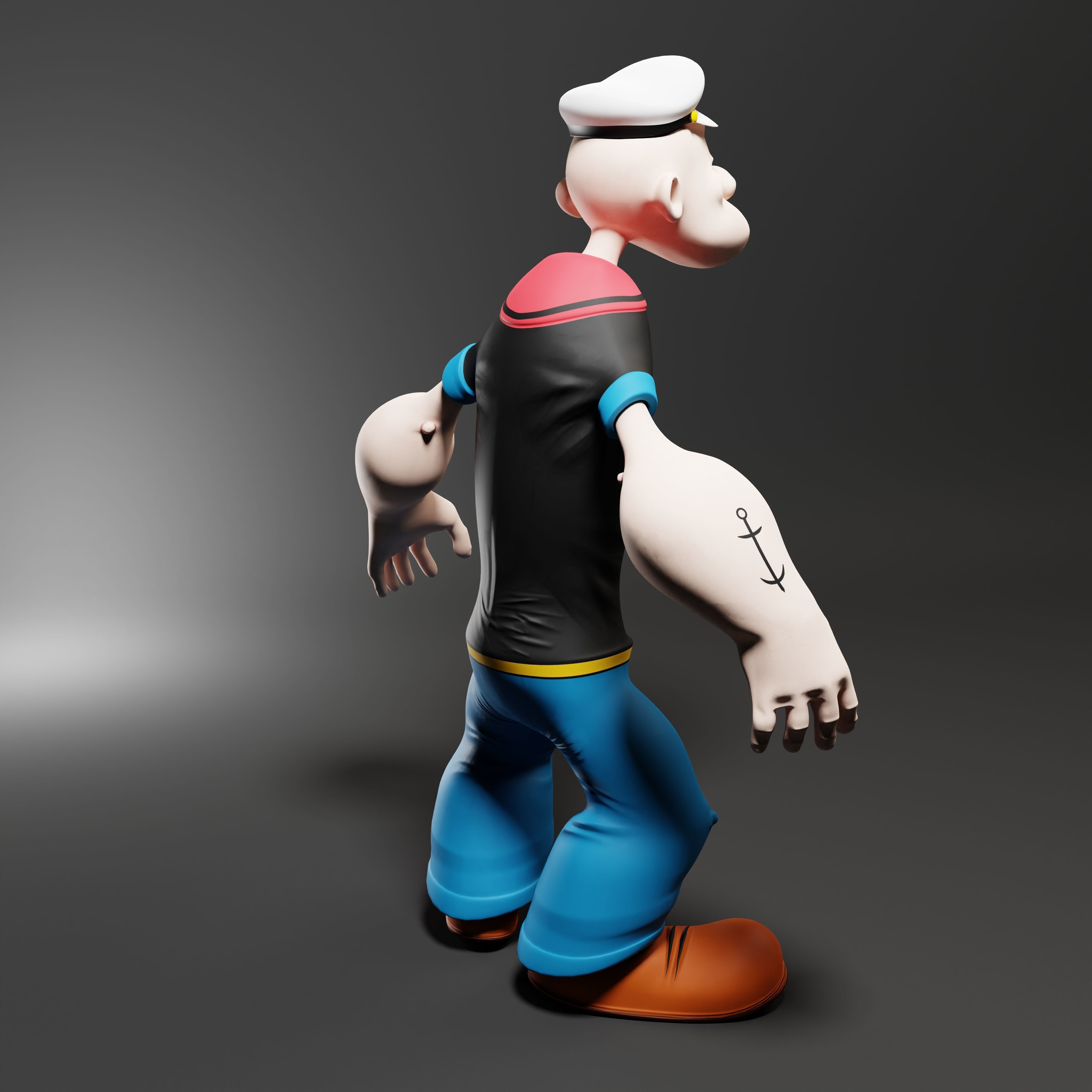 Popeye The Sailor - Rigged Low-poly 3D model_34