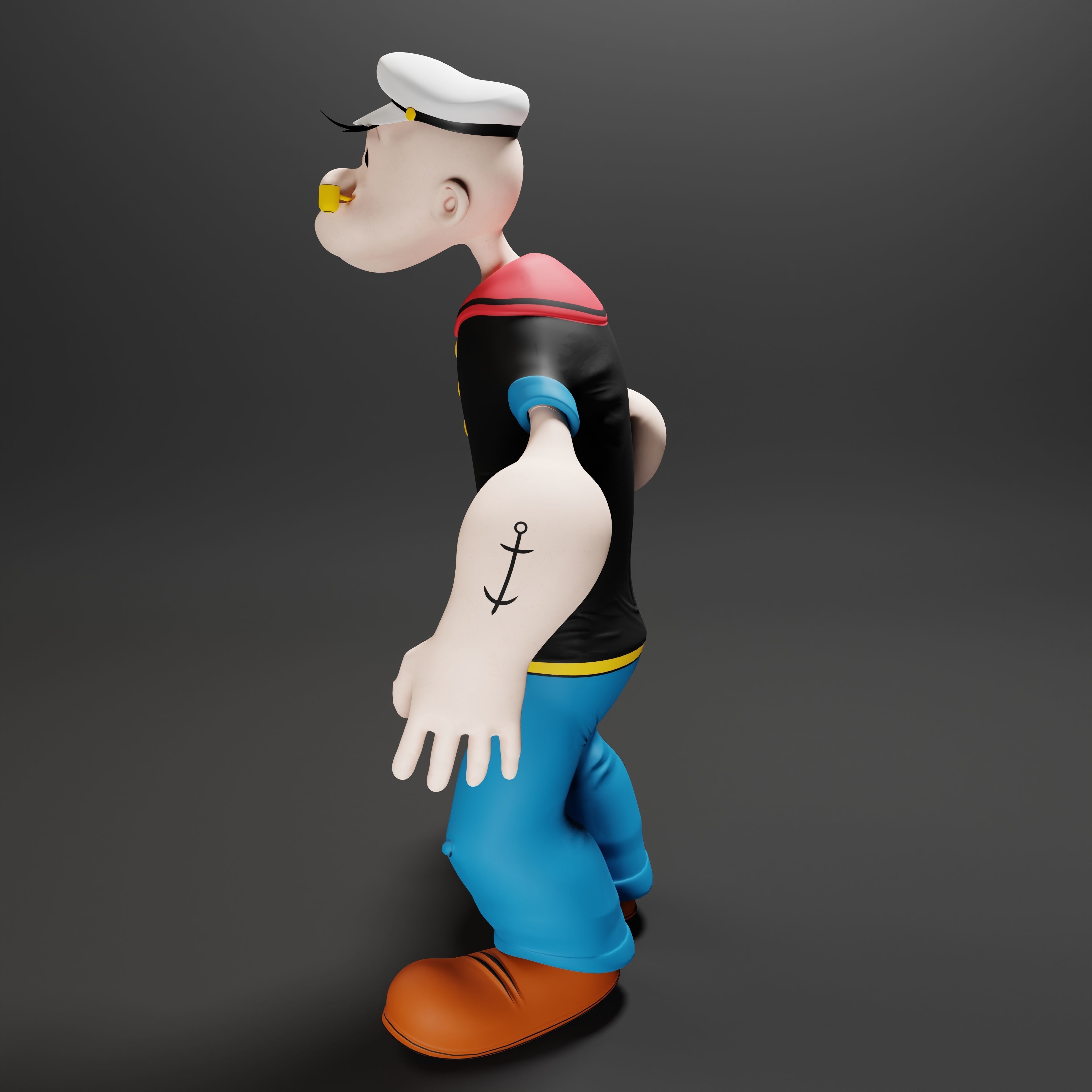 Popeye The Sailor - Rigged Low-poly 3D model_22
