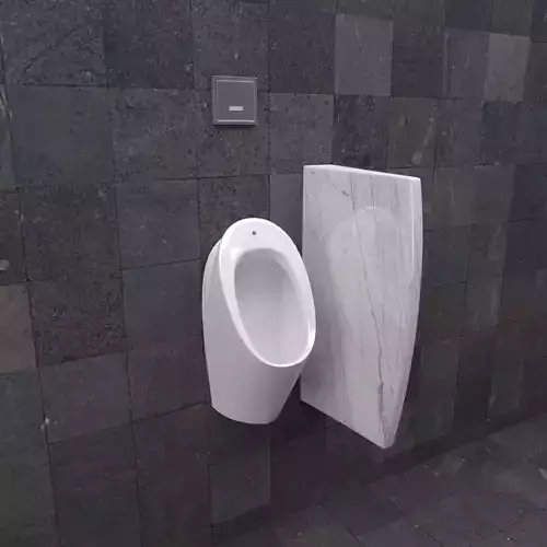 Urinal 5 with tiled walls 3D model