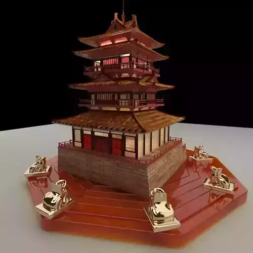 Chinese ancient tower 3D model