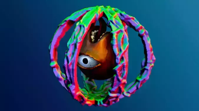 Angel with for eyes and mouth 3D model