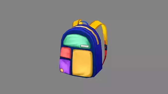 Cartoon School Bag - Color Blue