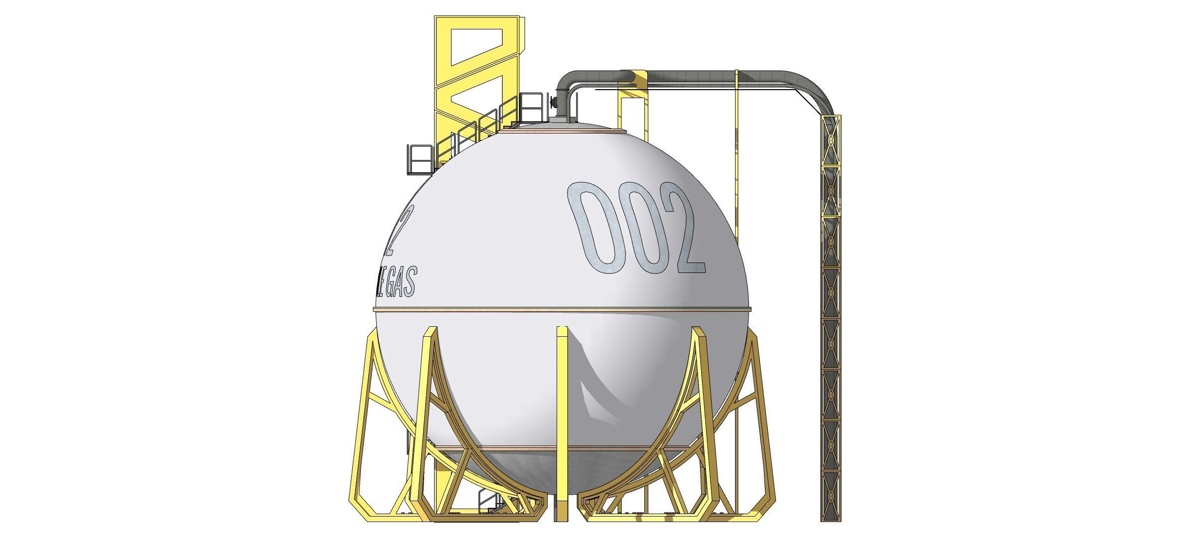 Sci-fi Spherical Tank 002 3D model_12