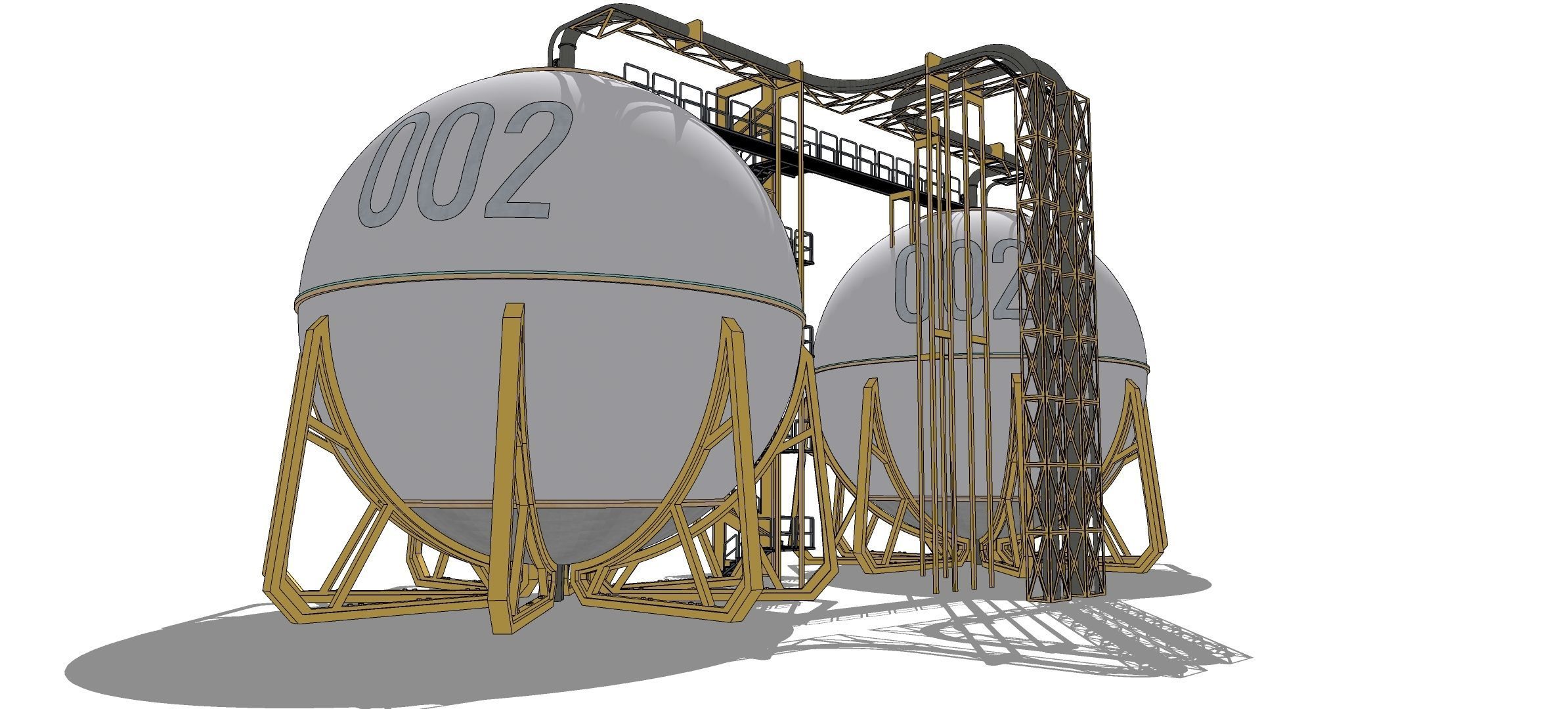 Sci-fi Spherical Tank 002 3D model_10
