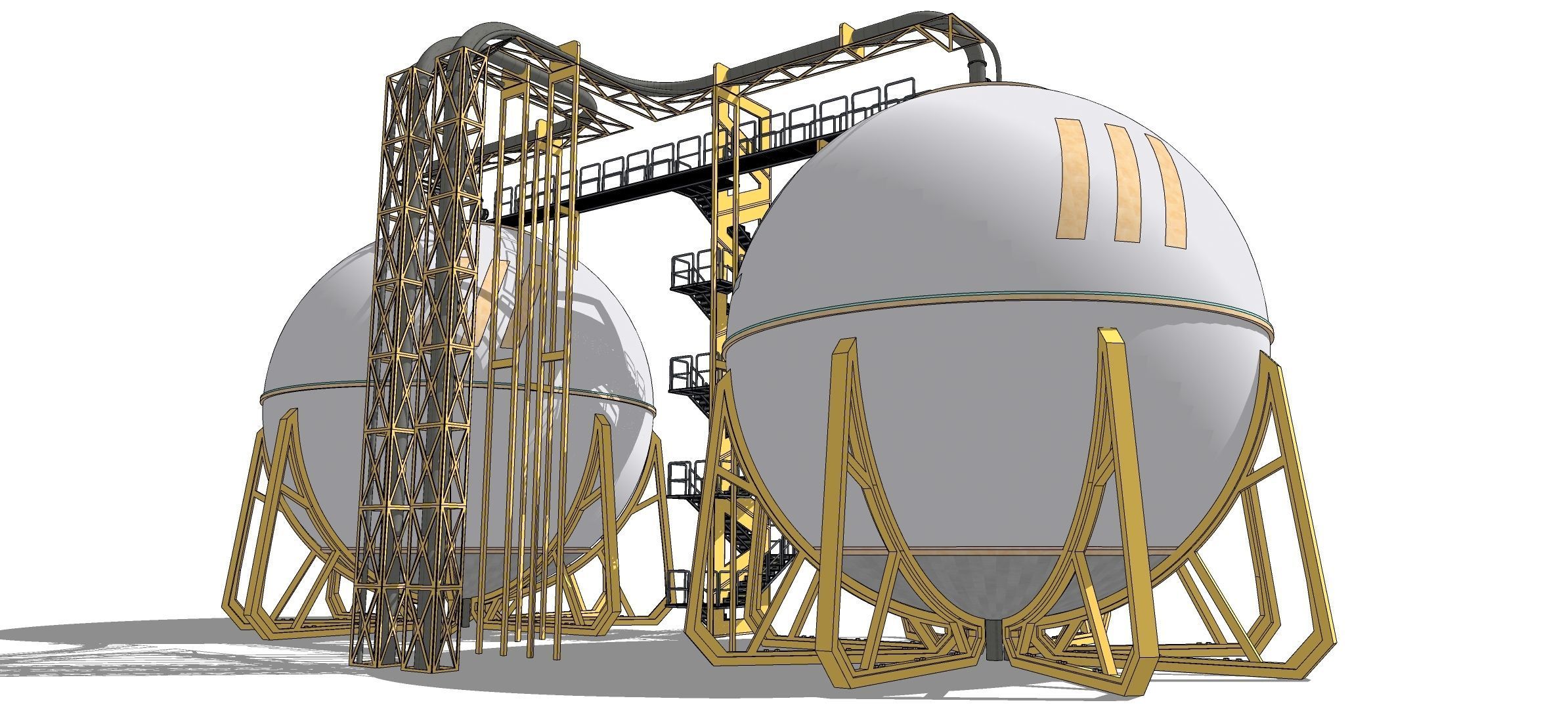 Sci-fi Spherical Tank 002 3D model_9