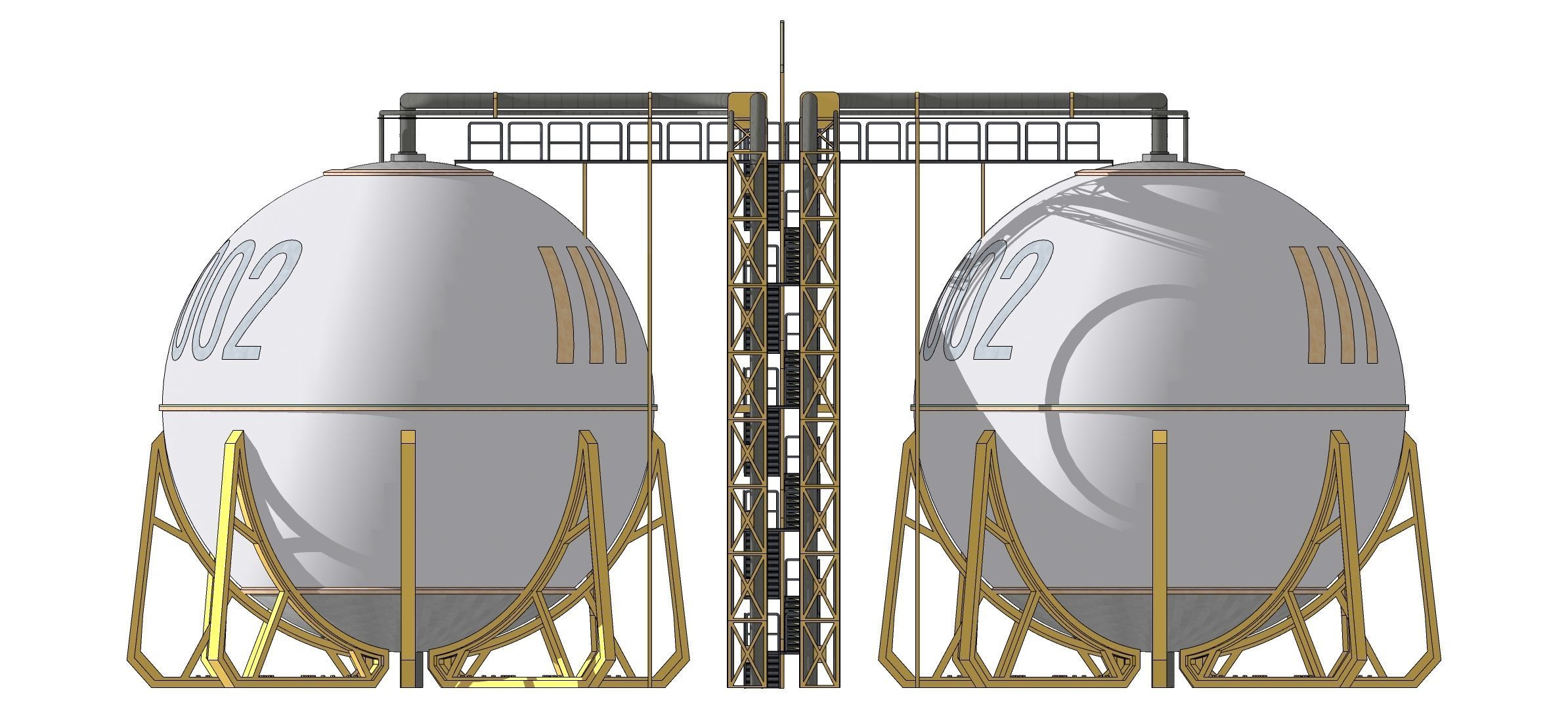 Sci-fi Spherical Tank 002 3D model_13