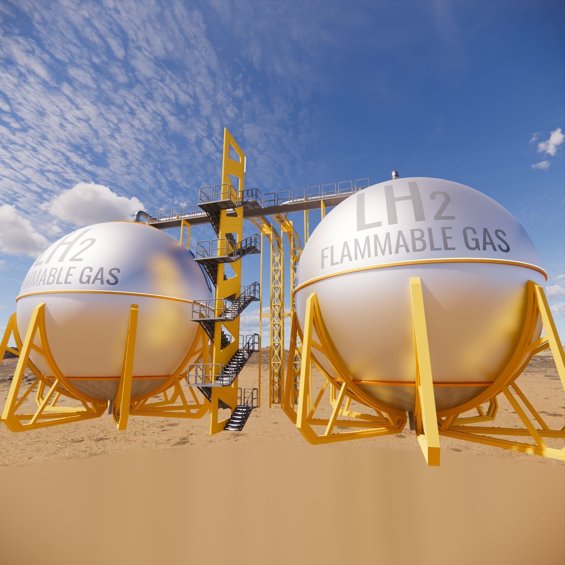 Sci-fi Spherical Tank 002 3D model_1