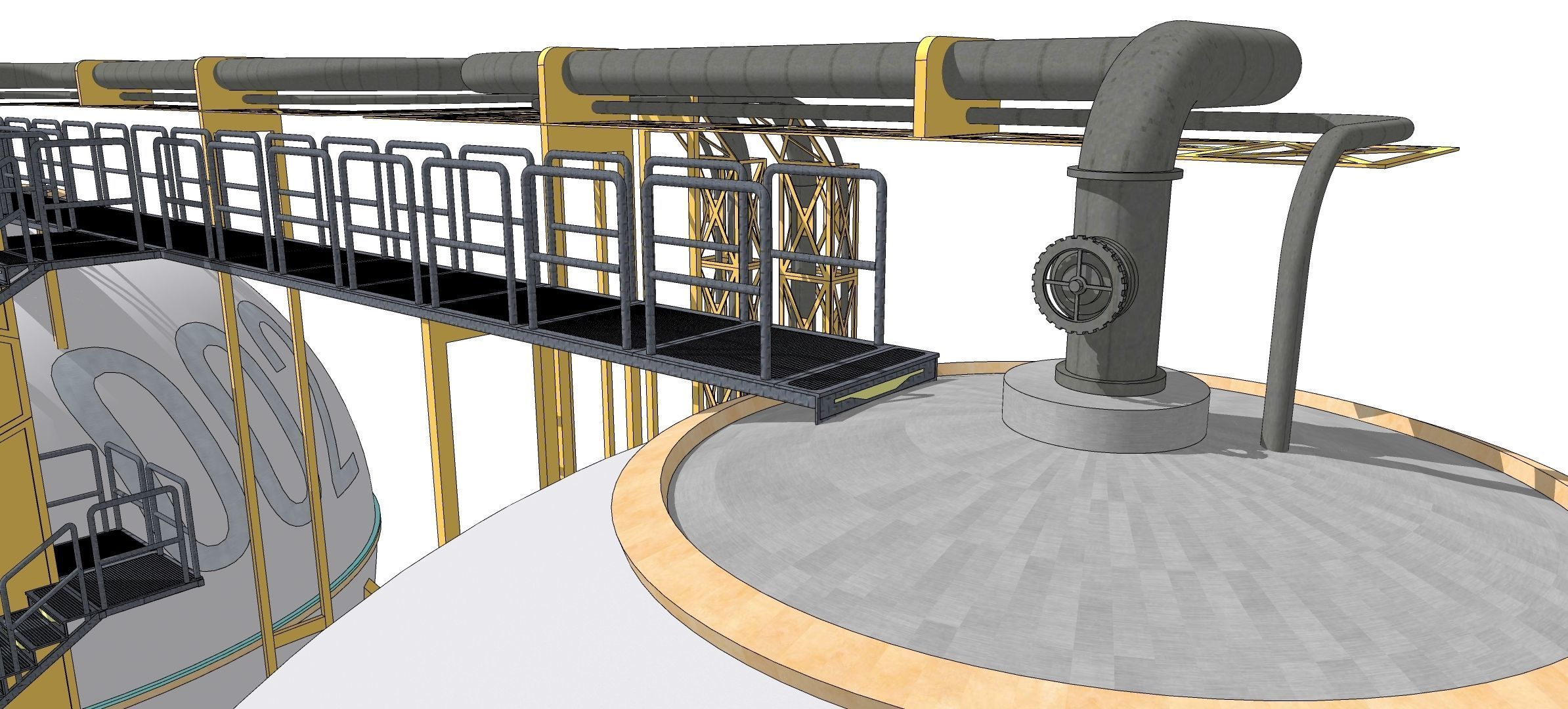 Sci-fi Spherical Tank 002 3D model_7
