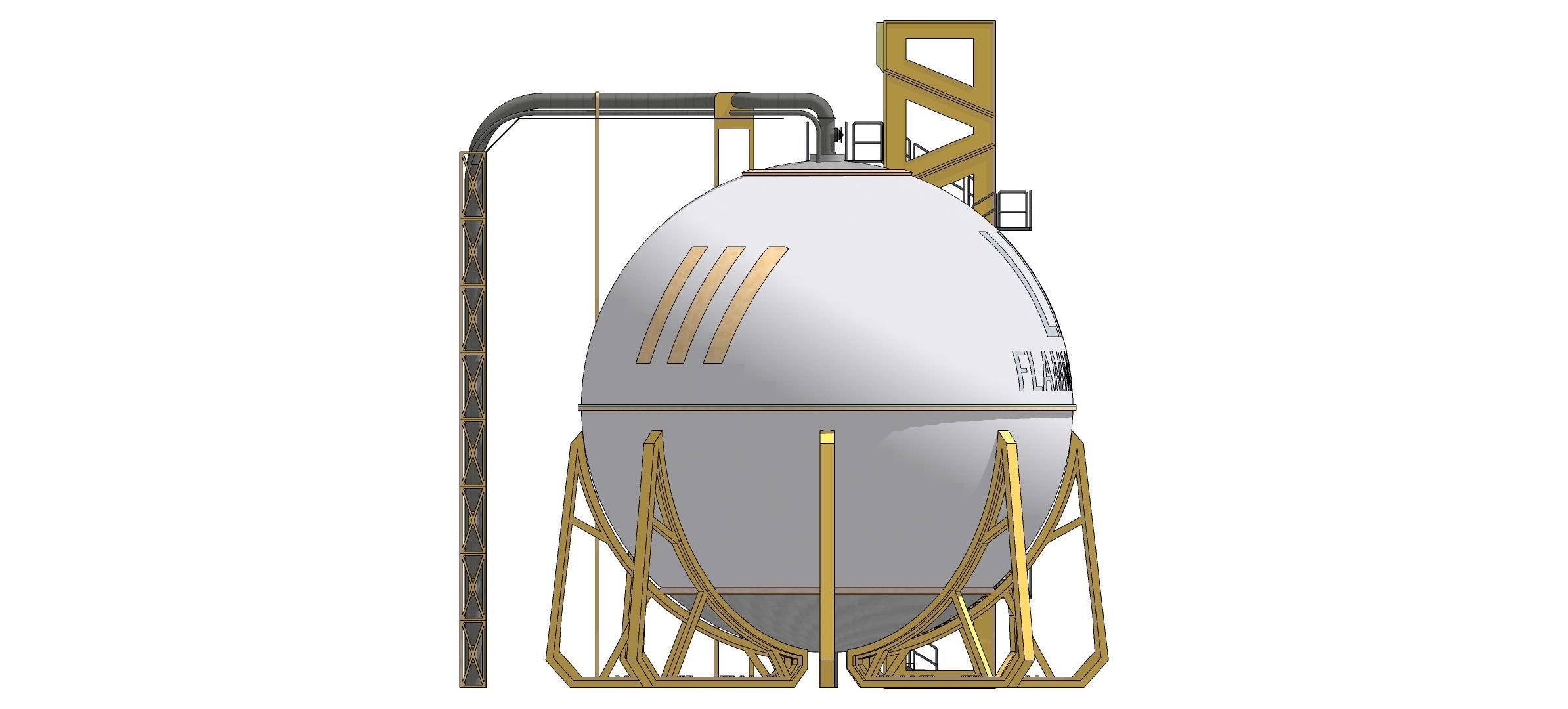 Sci-fi Spherical Tank 002 3D model_14