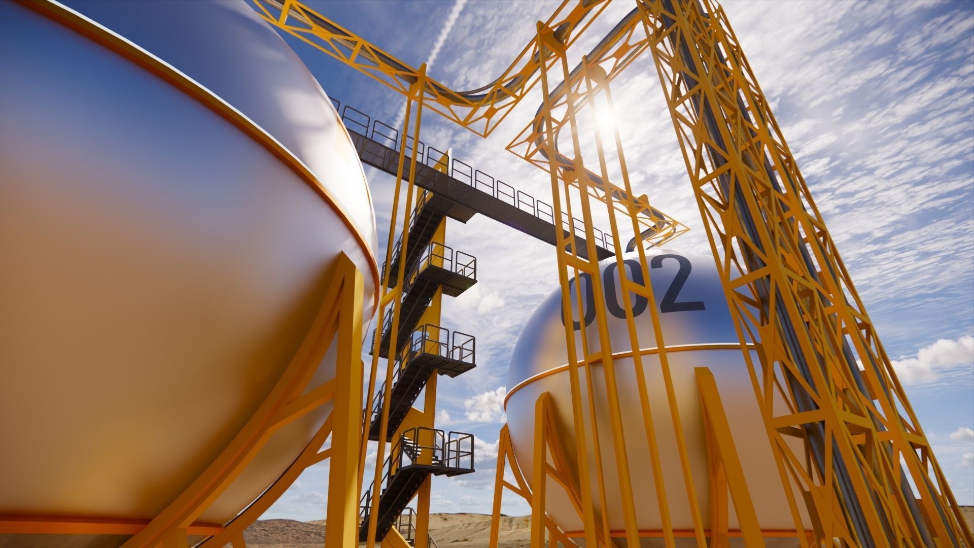 Sci-fi Spherical Tank 002 3D model_2