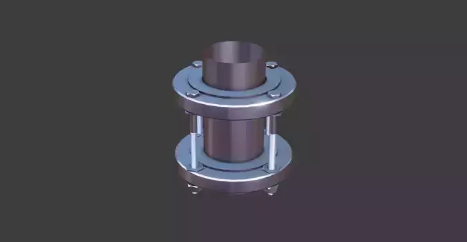 Fixed Pipe With Flange 3D Model