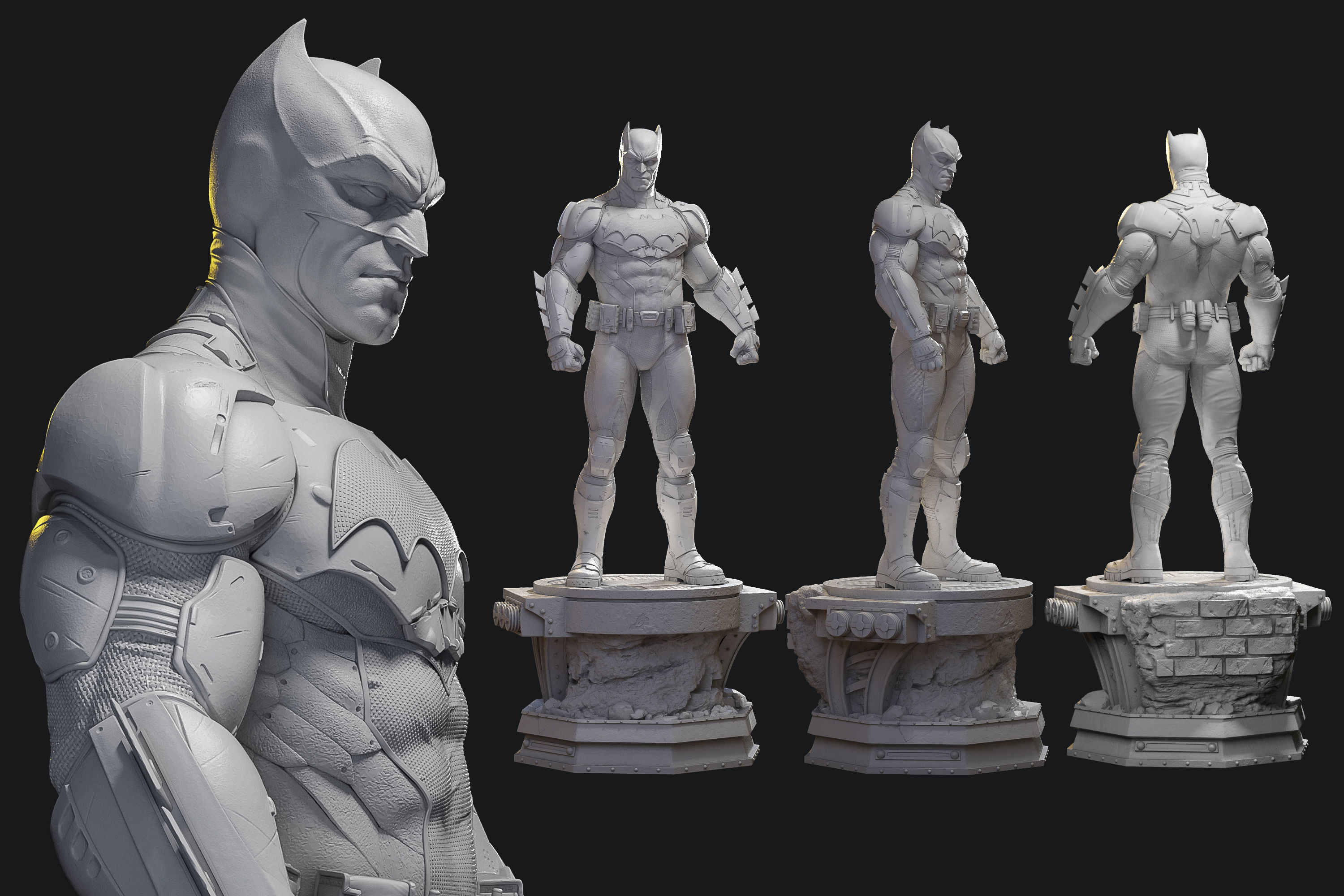 Batman statue 3D print model_1