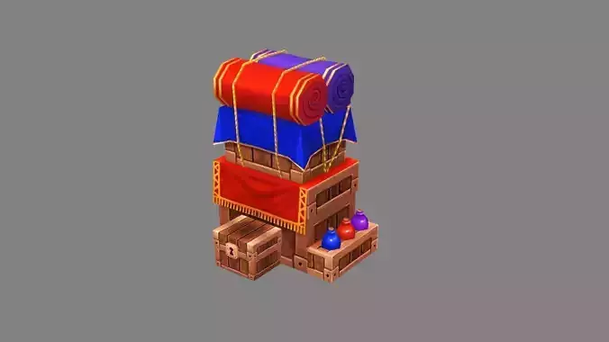 Cartoon Backpack - Potion Low-poly 3D model