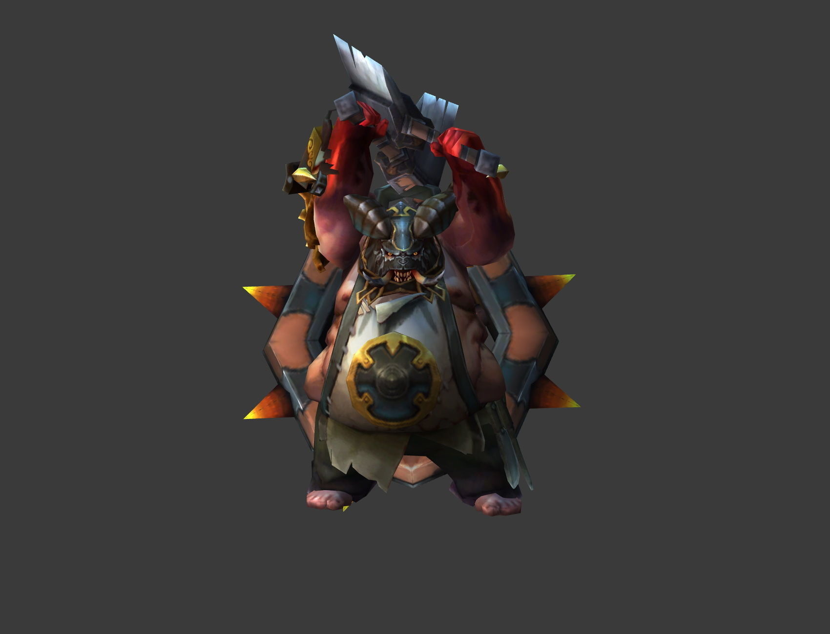 Fantasy Chess RPG Character - Butcher Low-poly 3D model_6