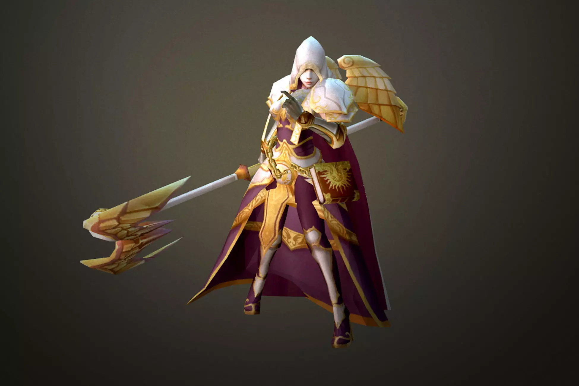Fantasy Chess RPG Character - Cleric Low-poly 3D model_0