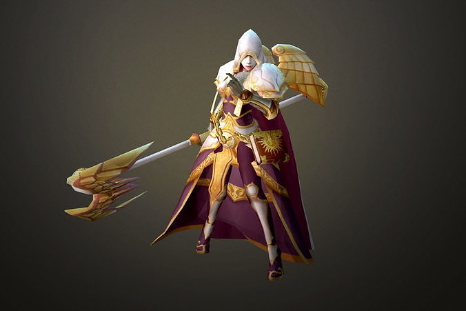 Fantasy Chess RPG Character - Cleric Low-poly 3D model