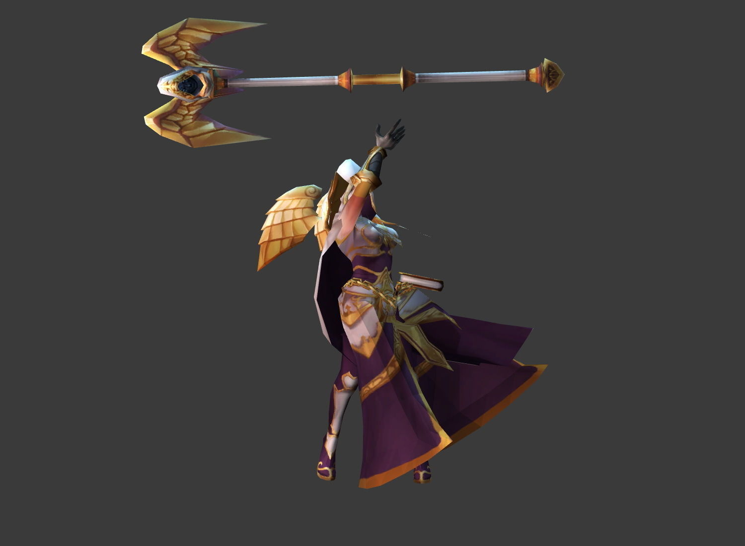 Fantasy Chess RPG Character - Cleric Low-poly 3D model_4