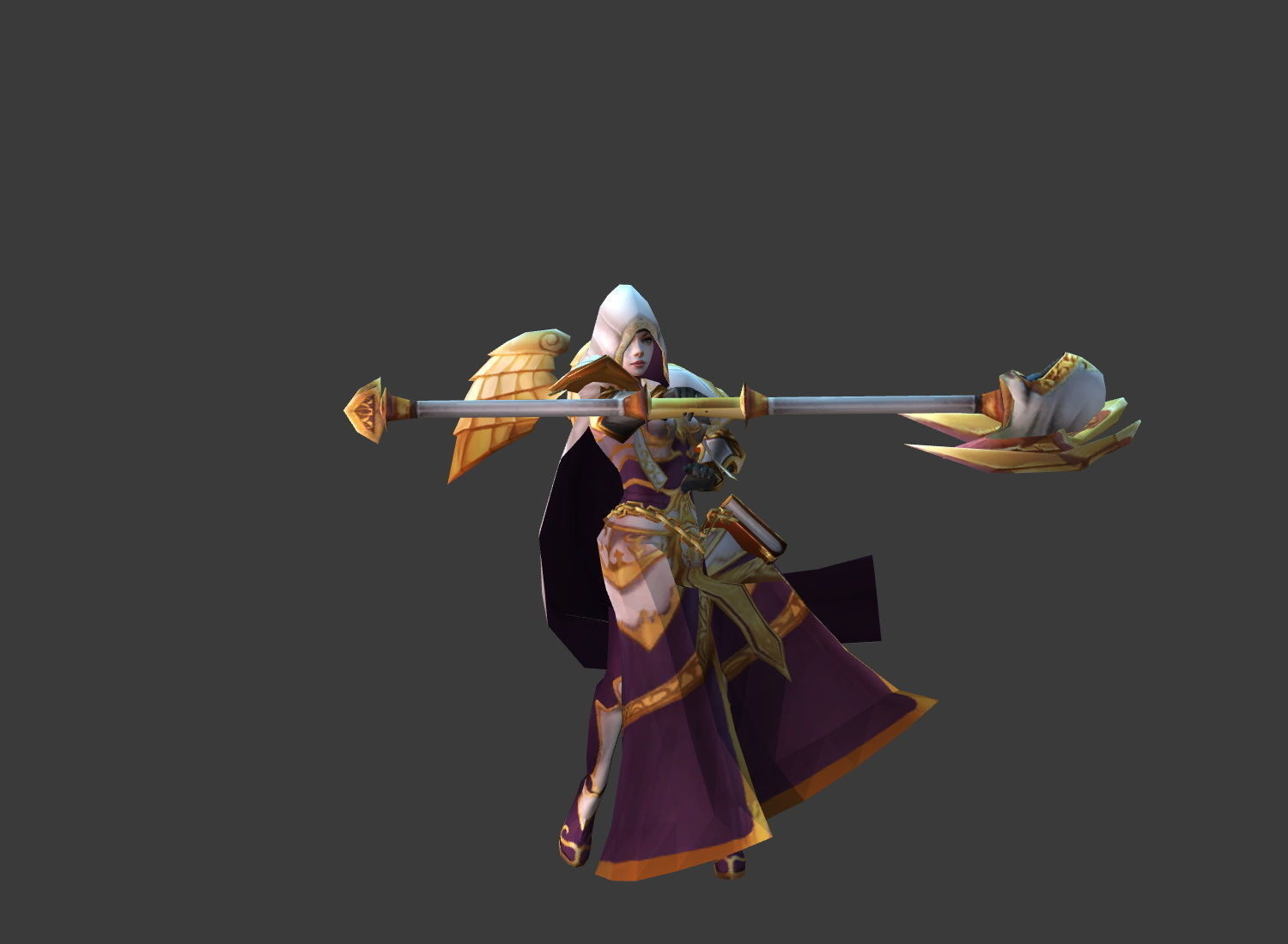Fantasy Chess RPG Character - Cleric Low-poly 3D model_6