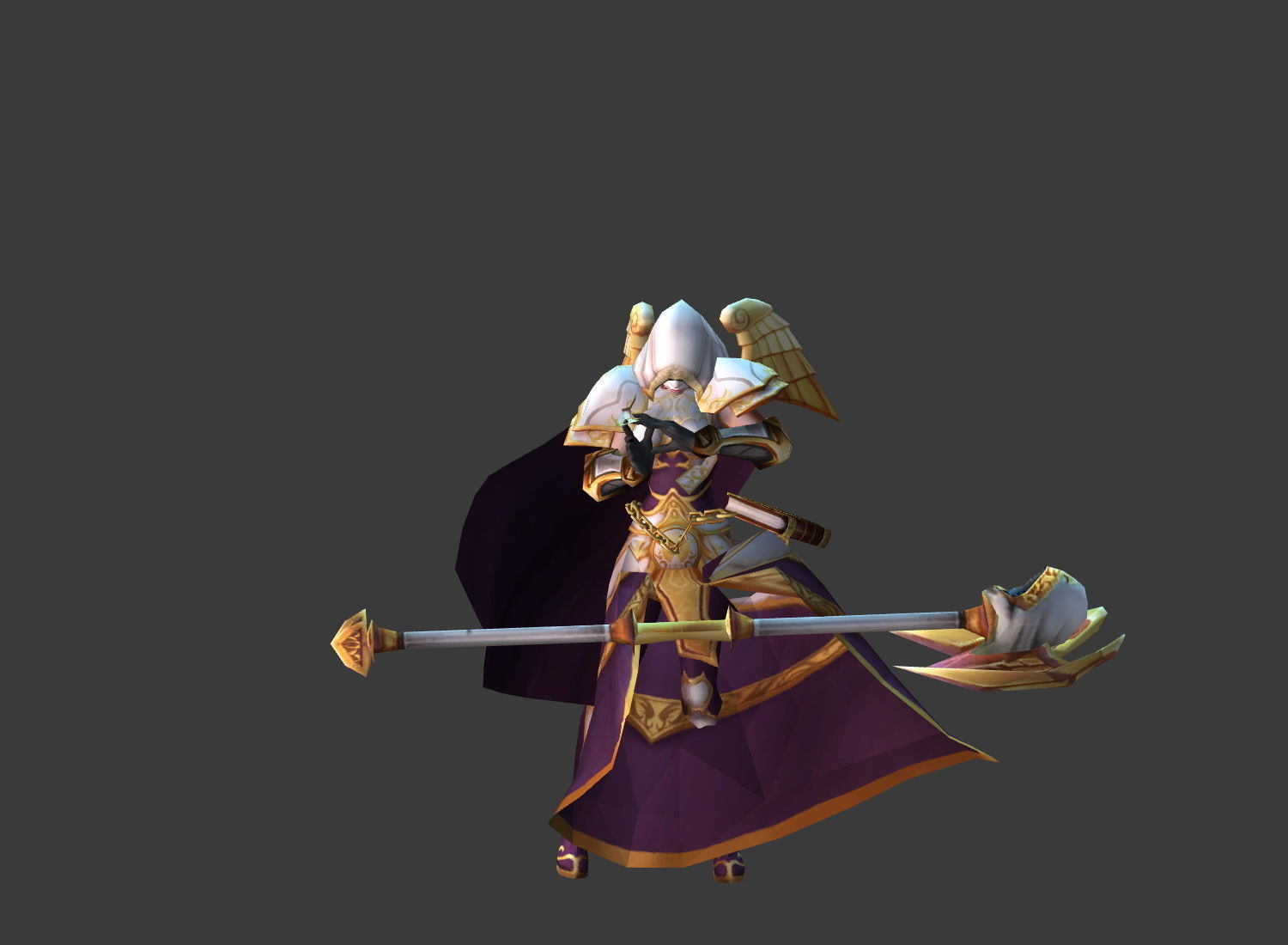 Fantasy Chess RPG Character - Cleric Low-poly 3D model_7