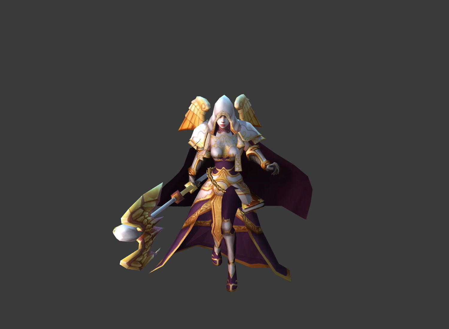 Fantasy Chess RPG Character - Cleric Low-poly 3D model_2