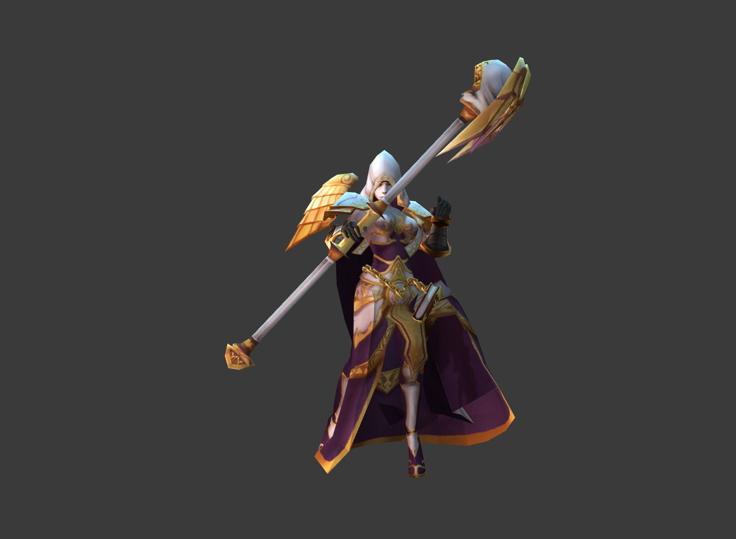 Fantasy Chess RPG Character - Cleric Low-poly 3D model_3