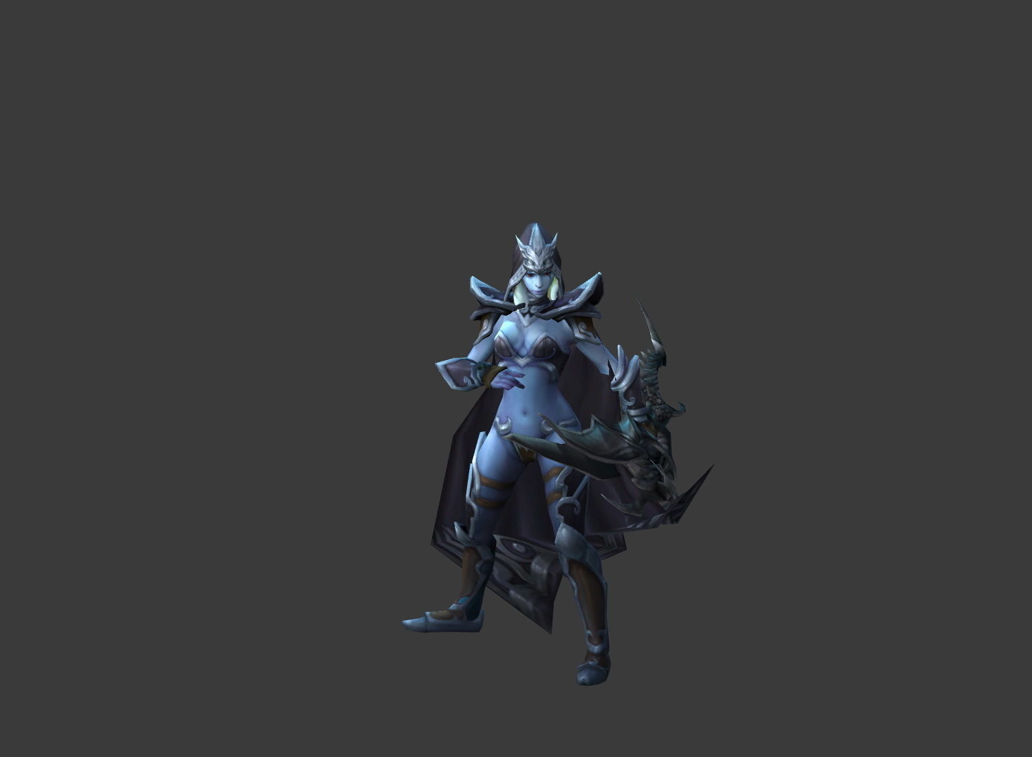 Fantasy Chess RPG Character - Dark Archer Low-poly 3D model_6