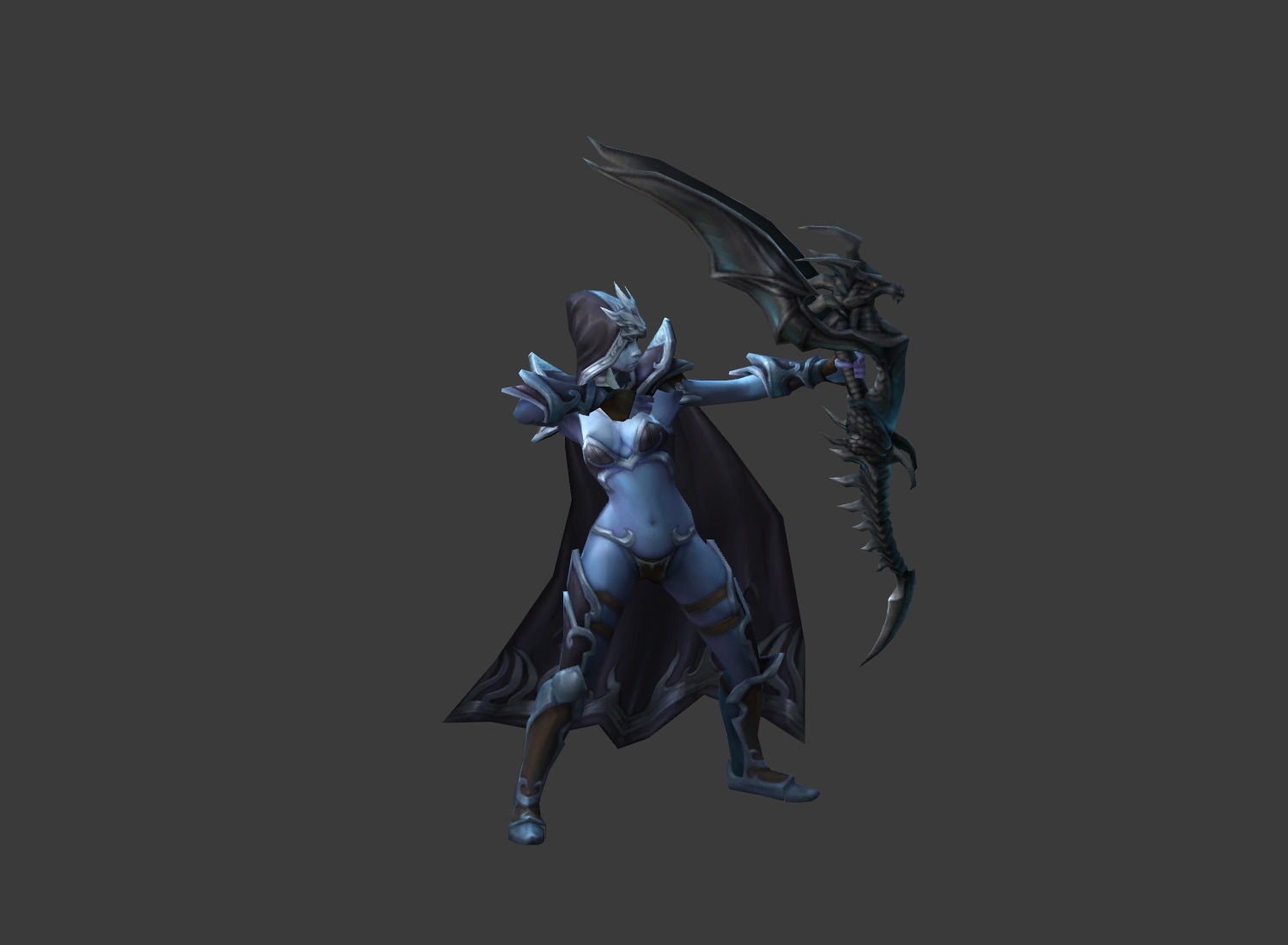 Fantasy Chess RPG Character - Dark Archer Low-poly 3D model_3