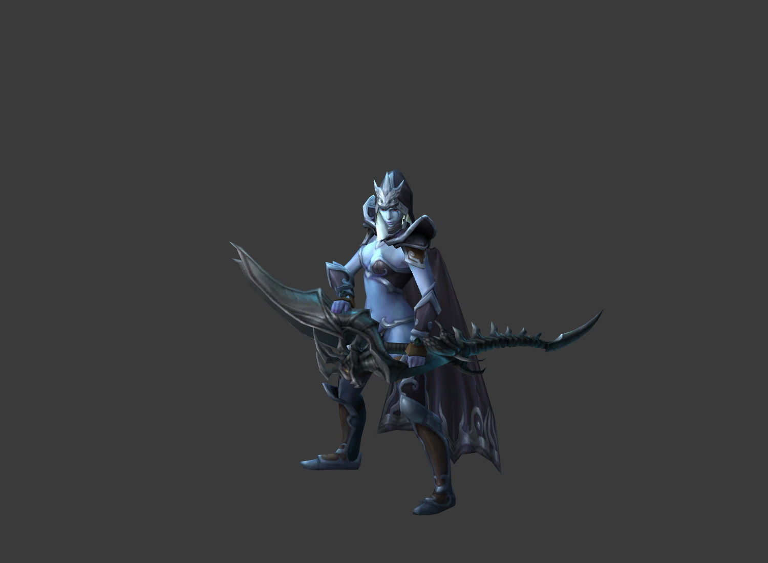 Fantasy Chess RPG Character - Dark Archer Low-poly 3D model_7