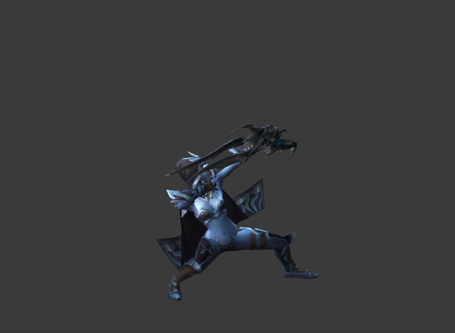 Fantasy Chess RPG Character - Dark Archer Low-poly 3D model_4