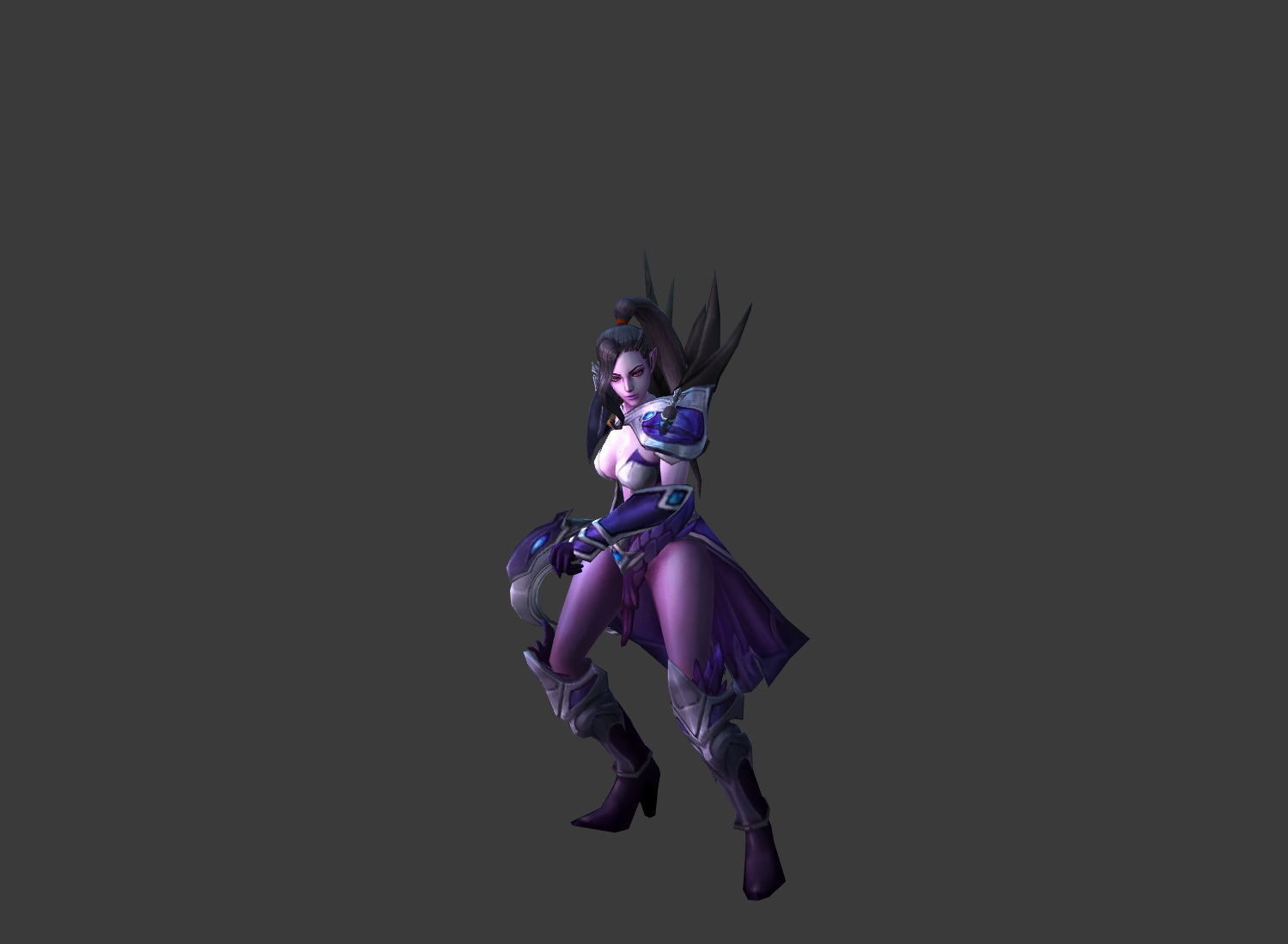 Fantasy Chess RPG Character - Durga Low-poly 3D model_7