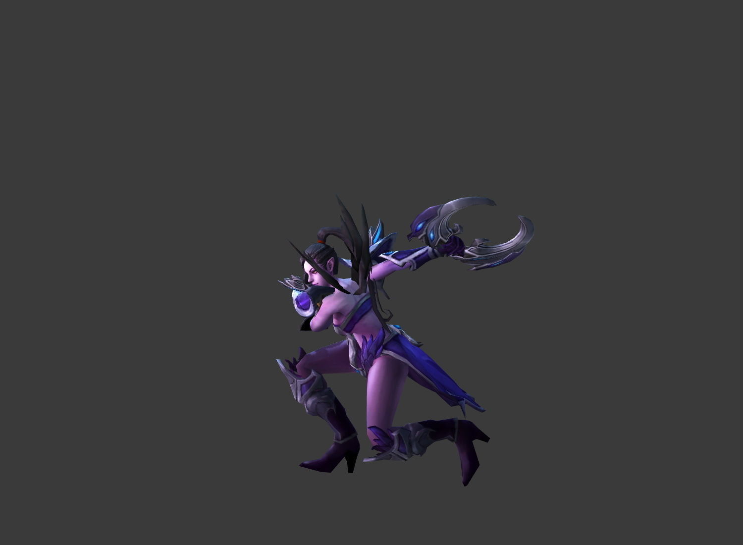 Fantasy Chess RPG Character - Durga Low-poly 3D model_5