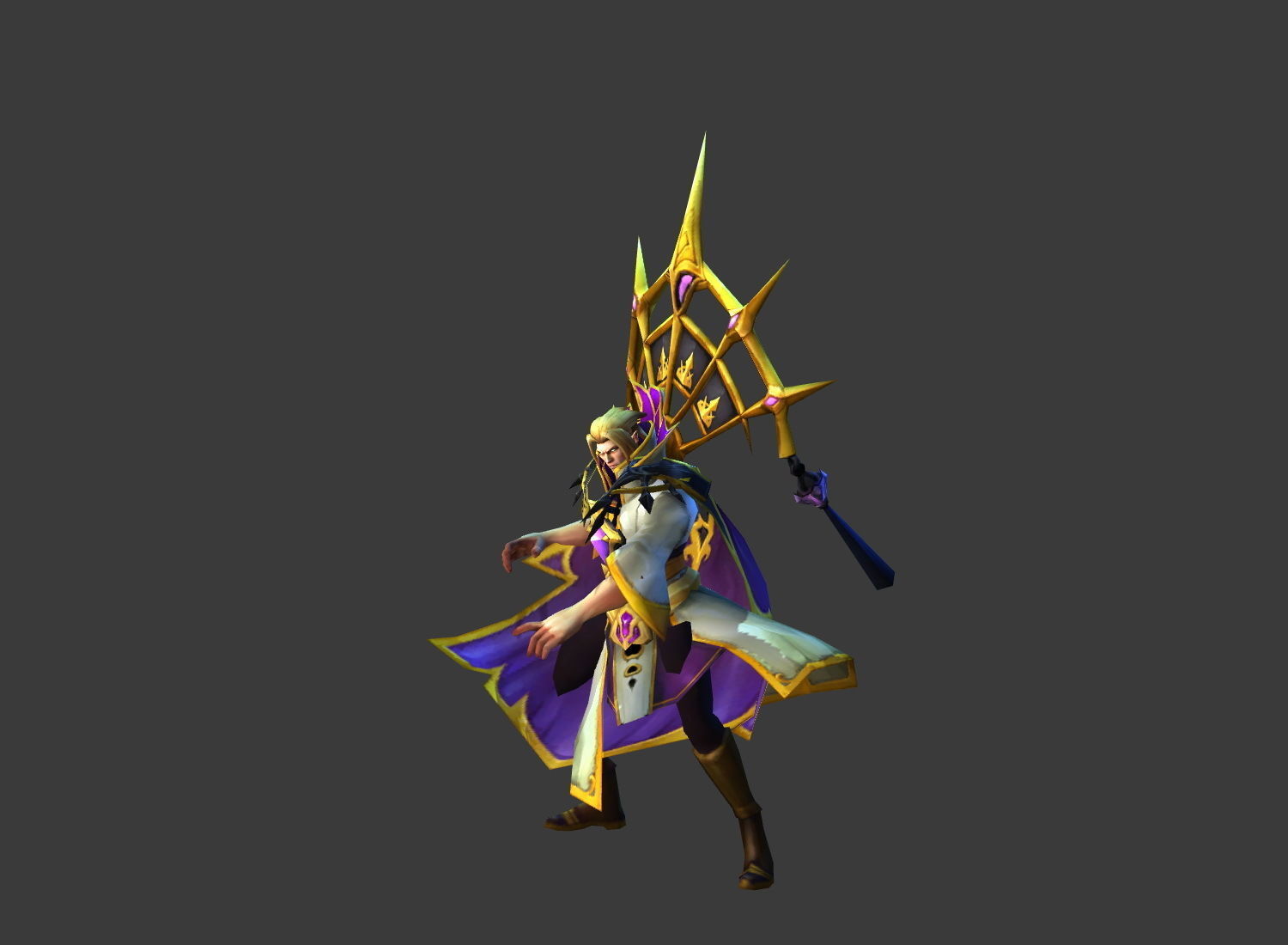 Fantasy Chess RPG Character - Eldin Low-poly 3D model_3