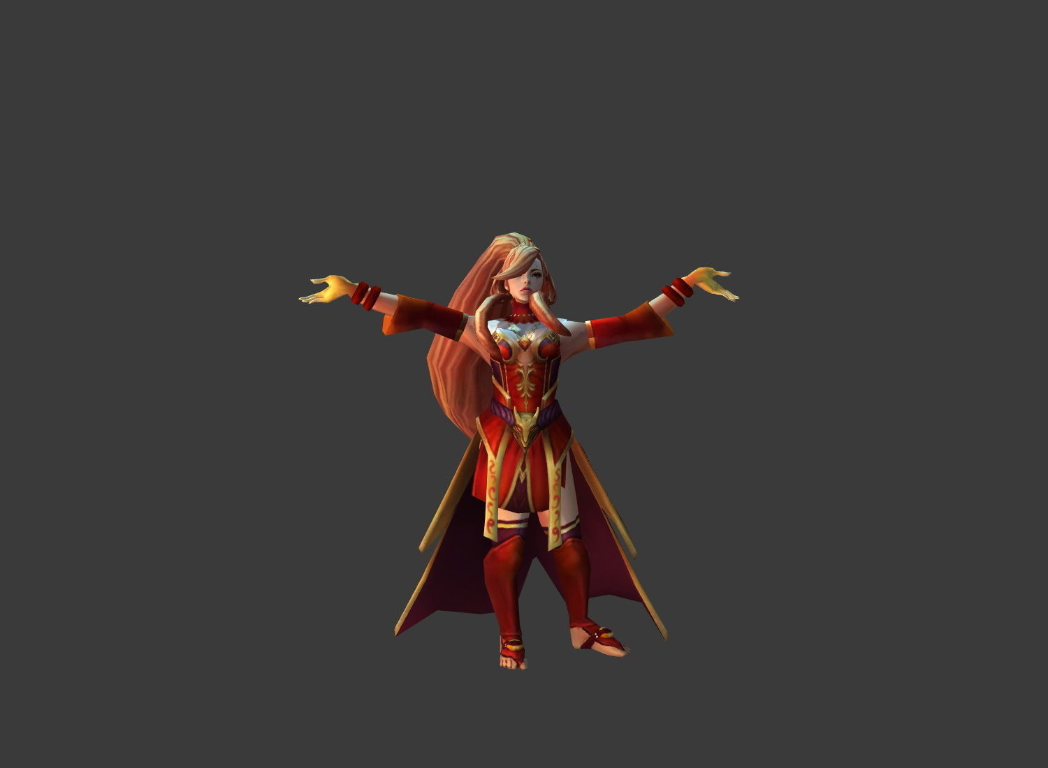 Fantasy Chess RPG Character - Fire Bird Low-poly 3D model_5