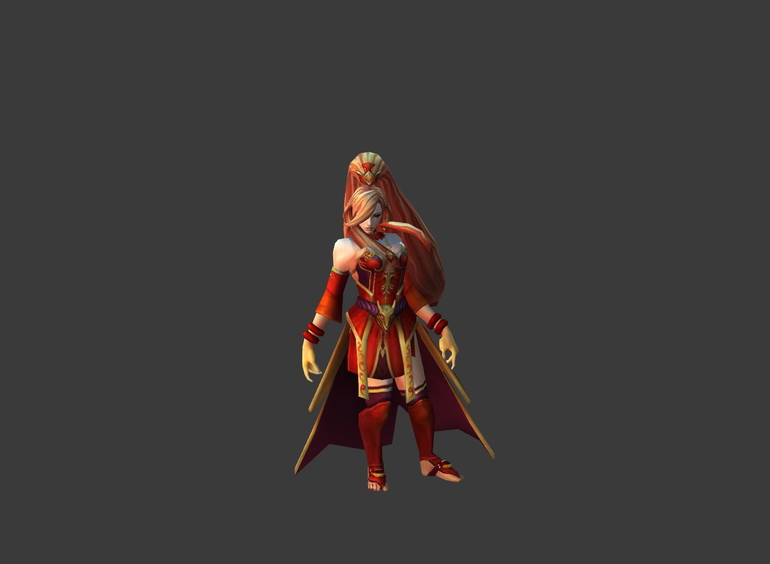 Fantasy Chess RPG Character - Fire Bird Low-poly 3D model_4