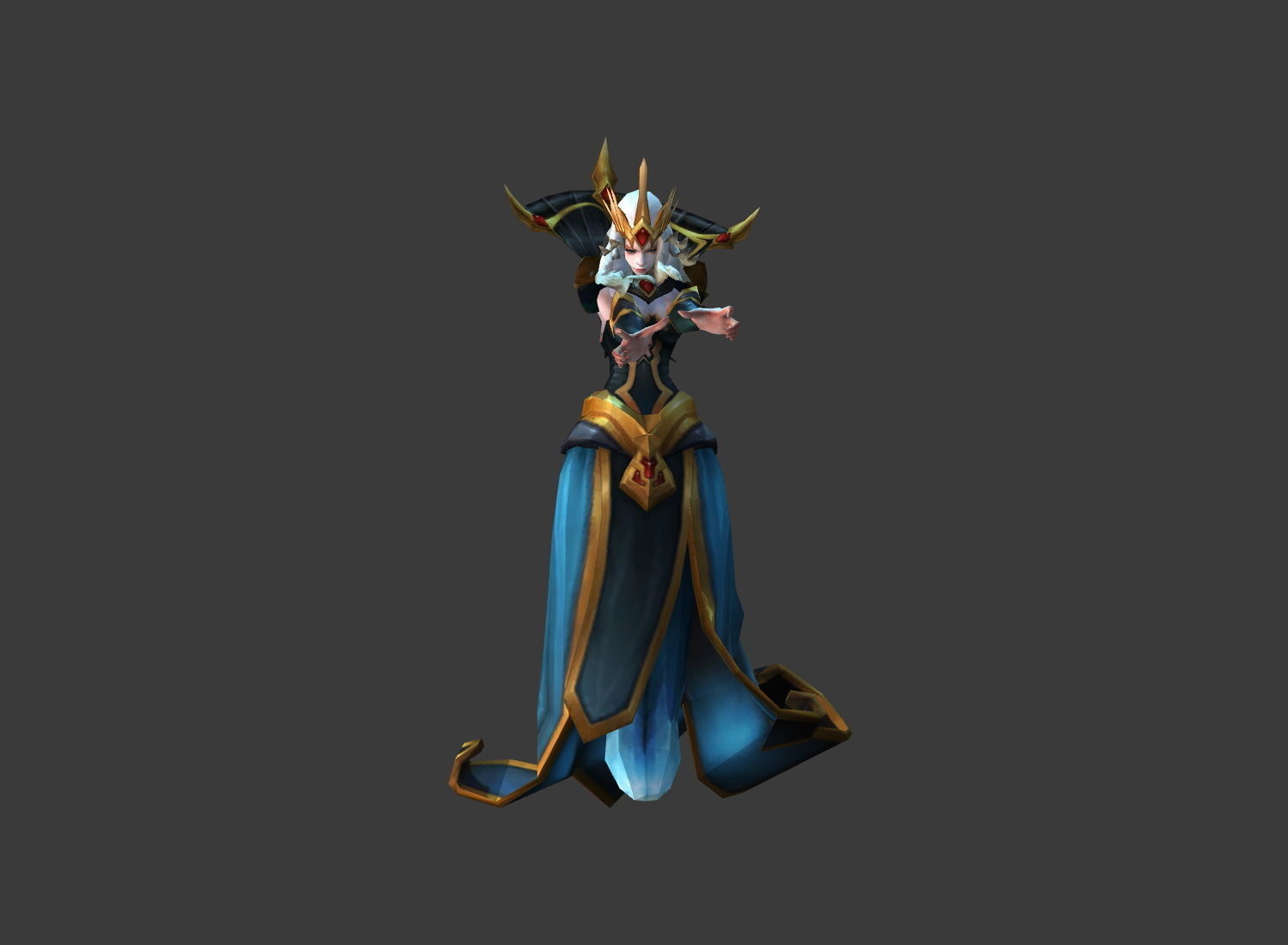 Fantasy Chess RPG Character - Frozen Wind Low-poly 3D model_4