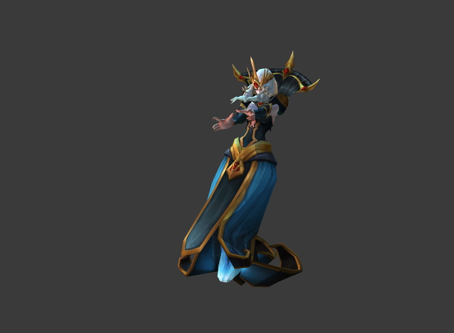 Fantasy Chess RPG Character - Frozen Wind Low-poly 3D model_5