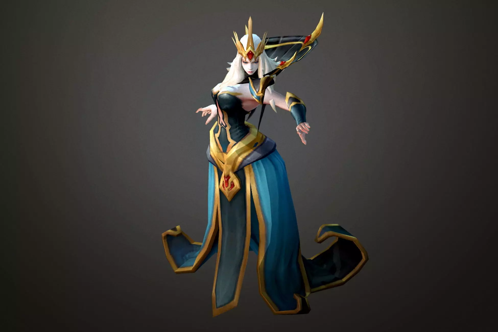 Fantasy Chess RPG Character - Frozen Wind Low-poly 3D model_0