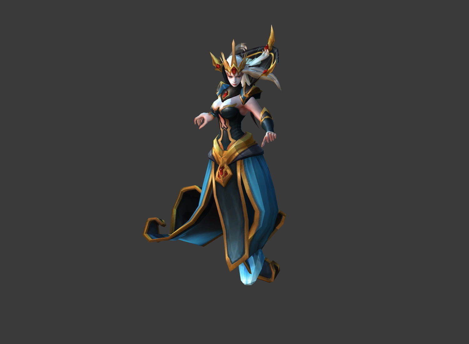 Fantasy Chess RPG Character - Frozen Wind Low-poly 3D model_7