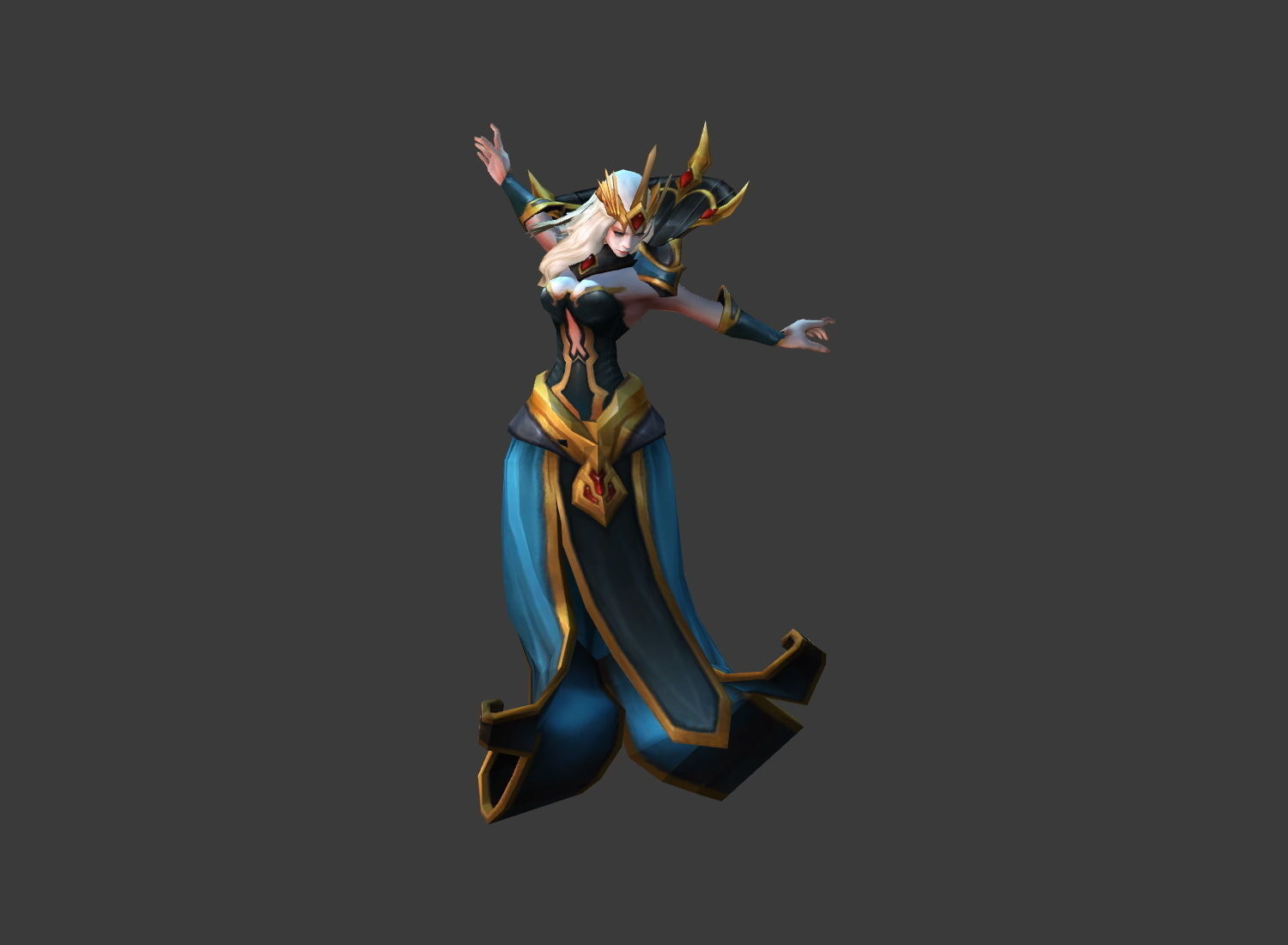 Fantasy Chess RPG Character - Frozen Wind Low-poly 3D model_6