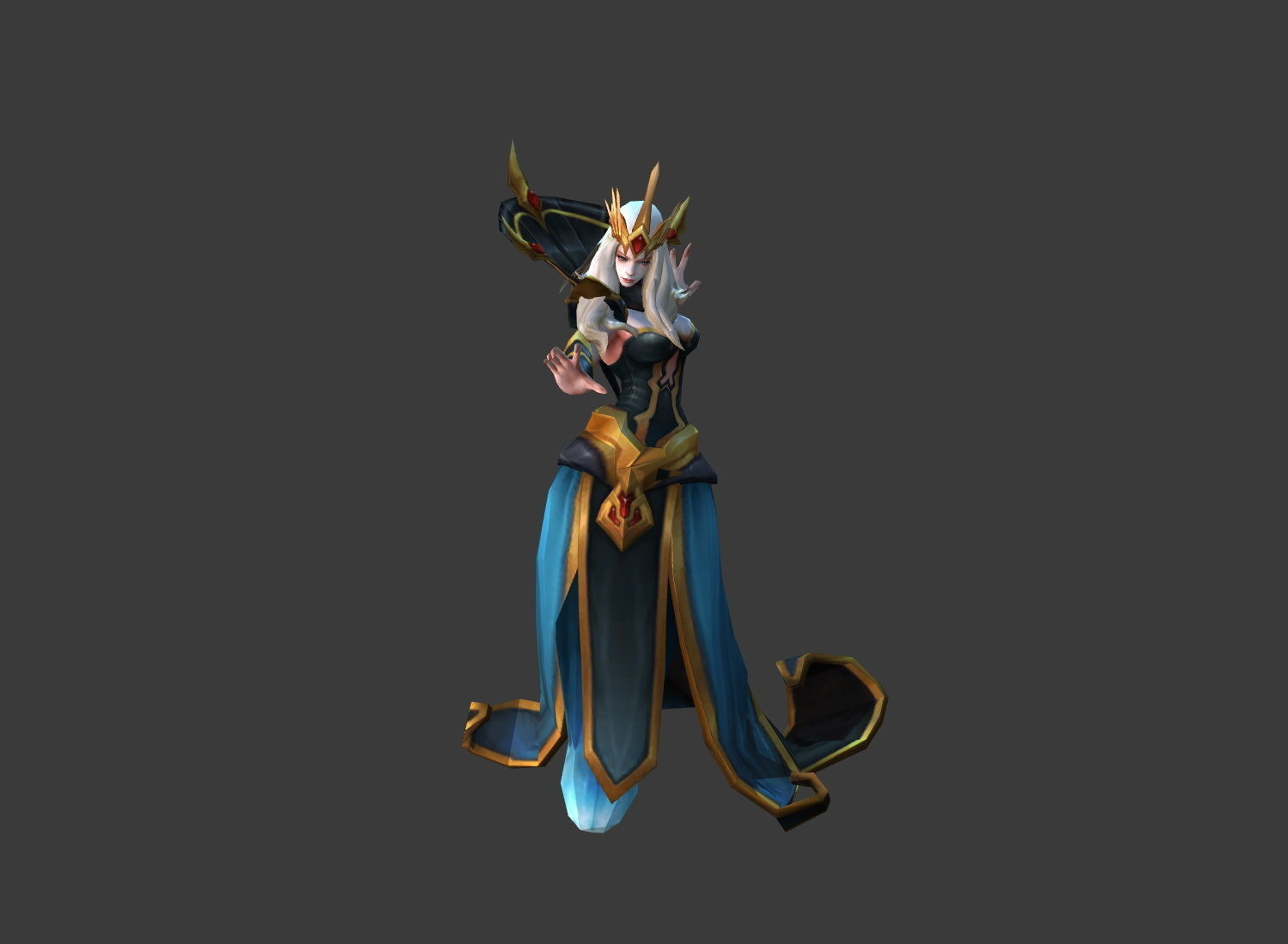 Fantasy Chess RPG Character - Frozen Wind Low-poly 3D model_3