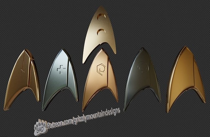 Star Trek Discovery Communication Badges and fridge magnets 3D print model