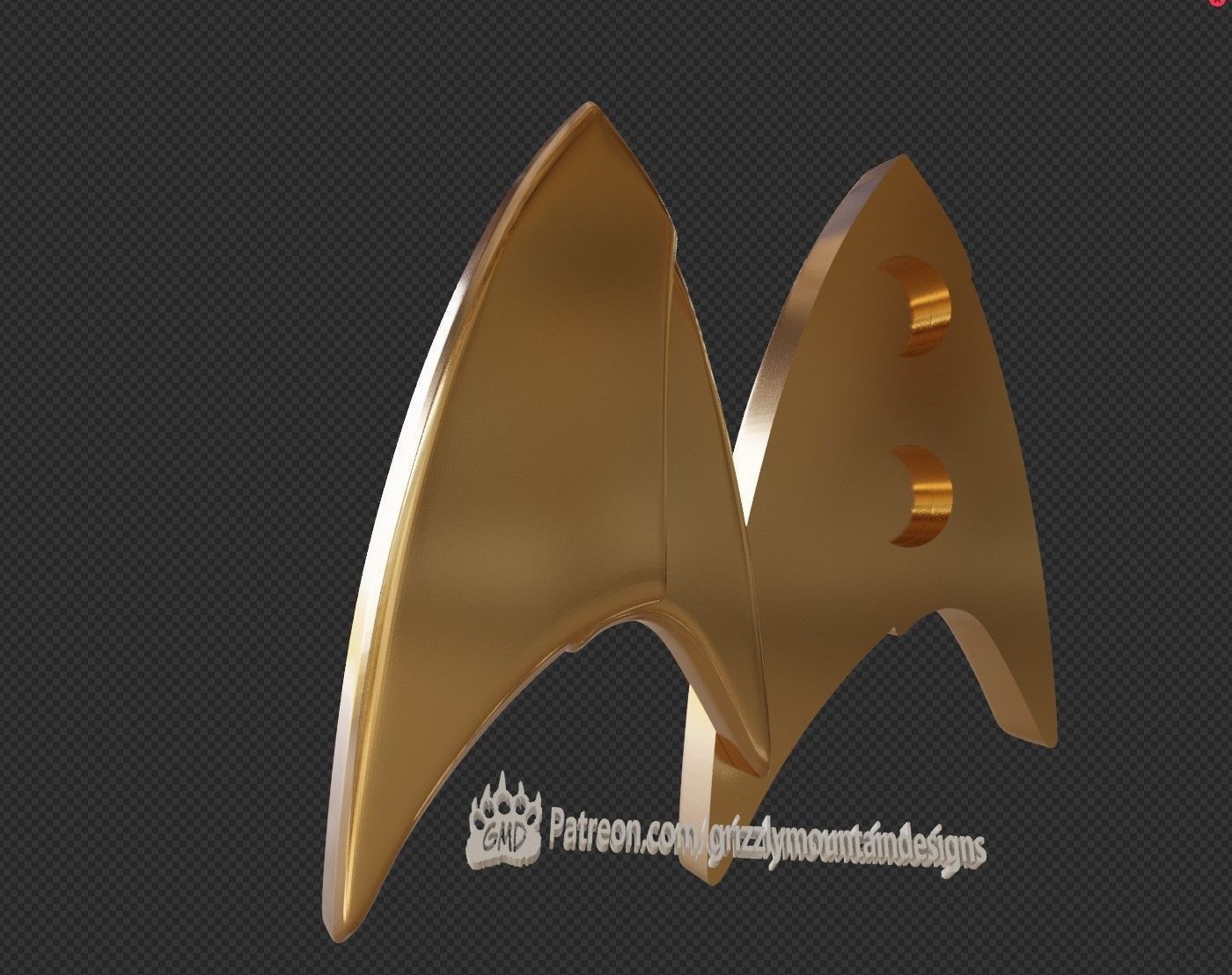 Star Trek Discovery Communication Badges and fridge magnets 3D print model_2