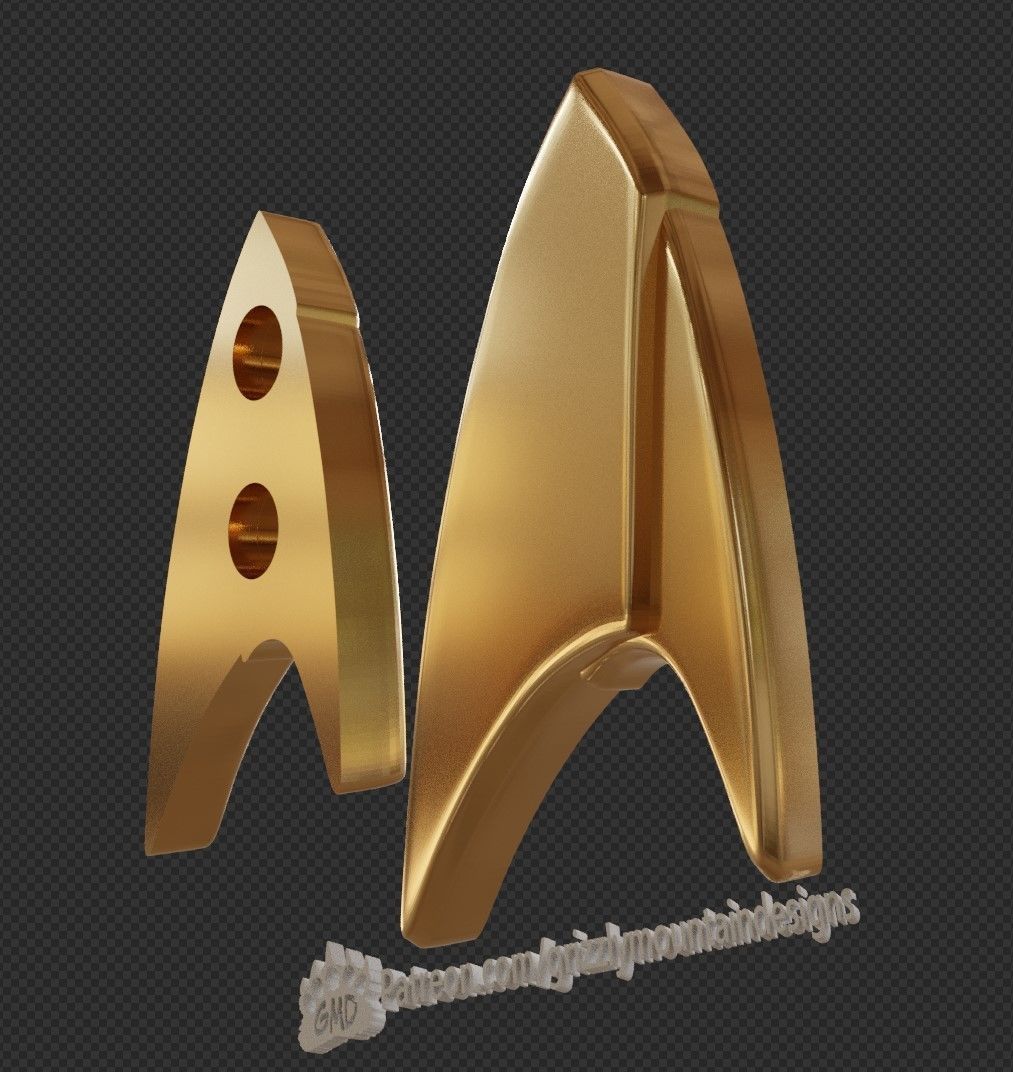 Star Trek Discovery Communication Badges and fridge magnets 3D print model_8