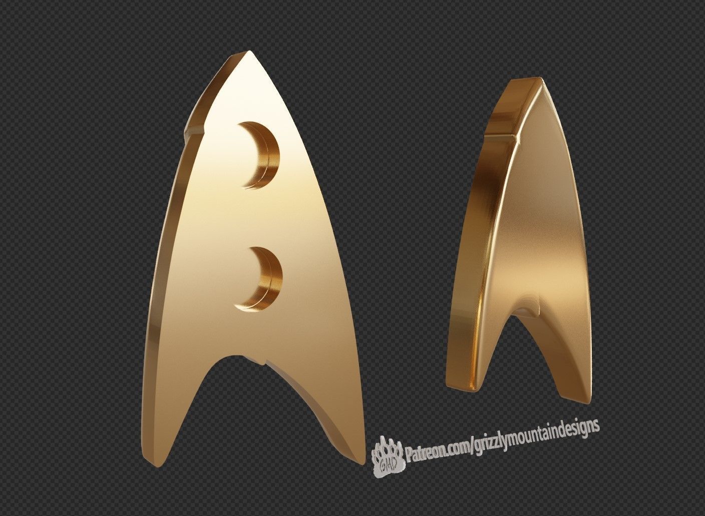 Star Trek Discovery Communication Badges and fridge magnets 3D print model_3