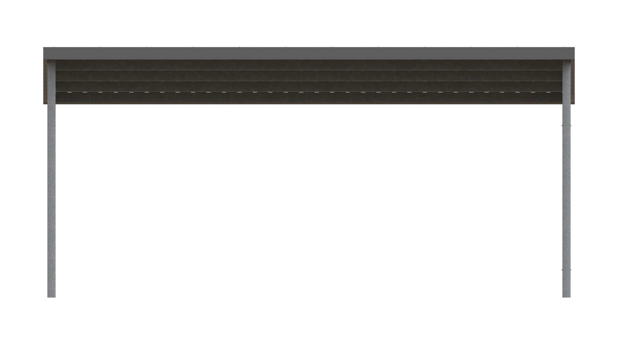 Flat Metal Carport 3D model_7