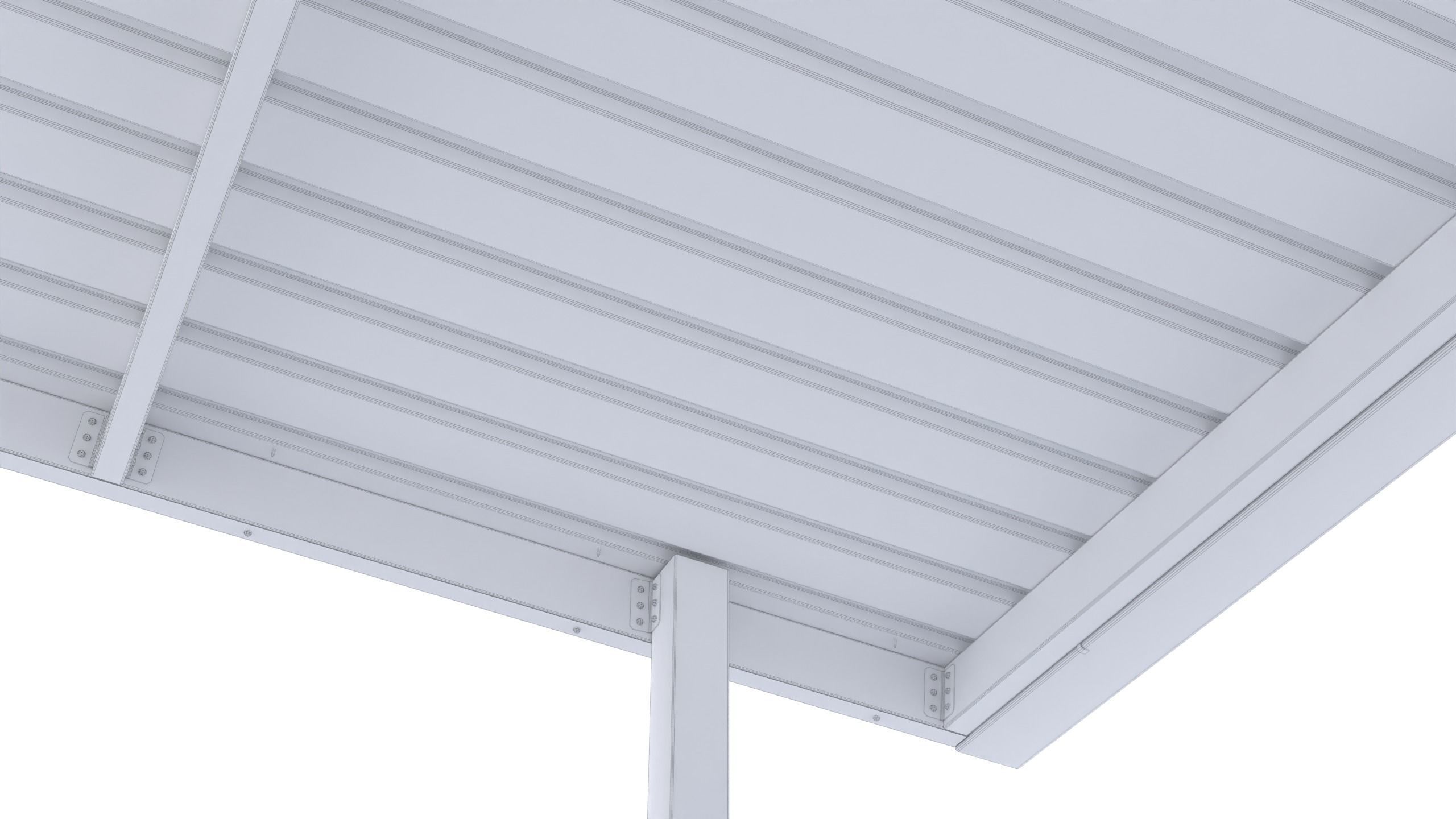 Flat Metal Carport 3D model_11