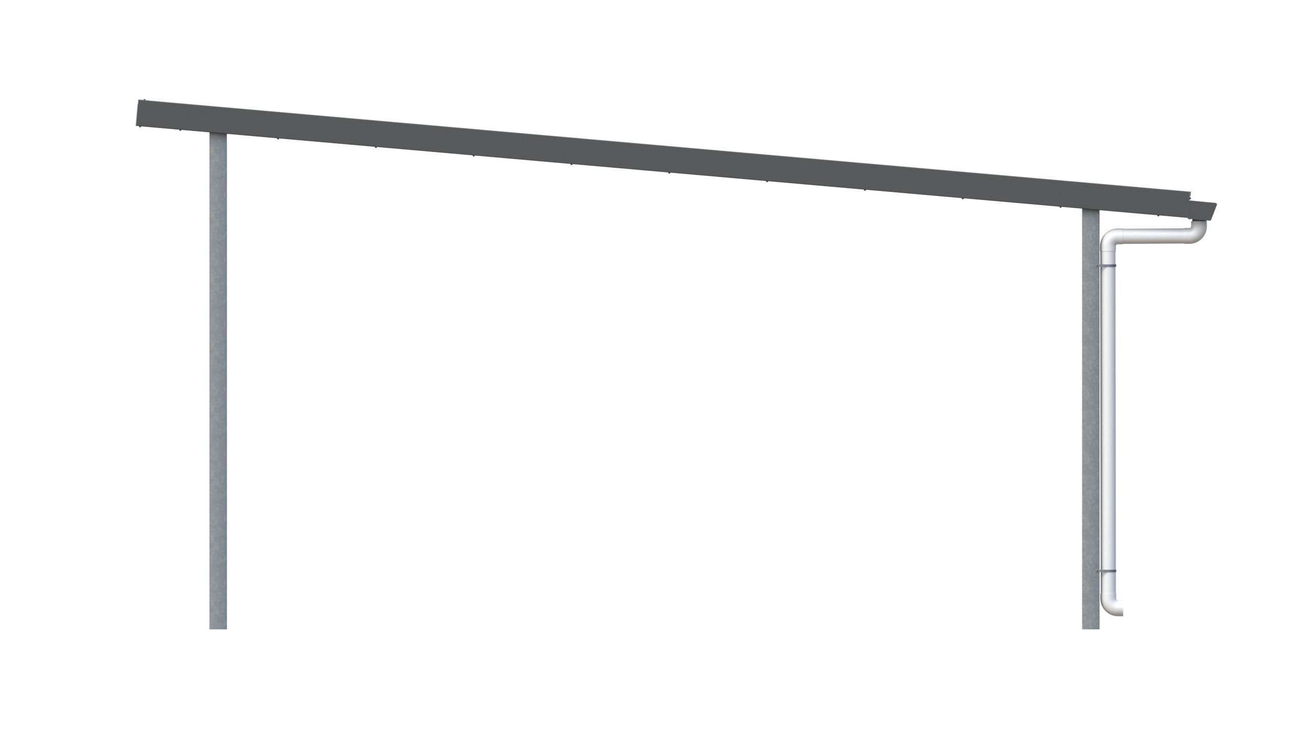 Flat Metal Carport 3D model_8